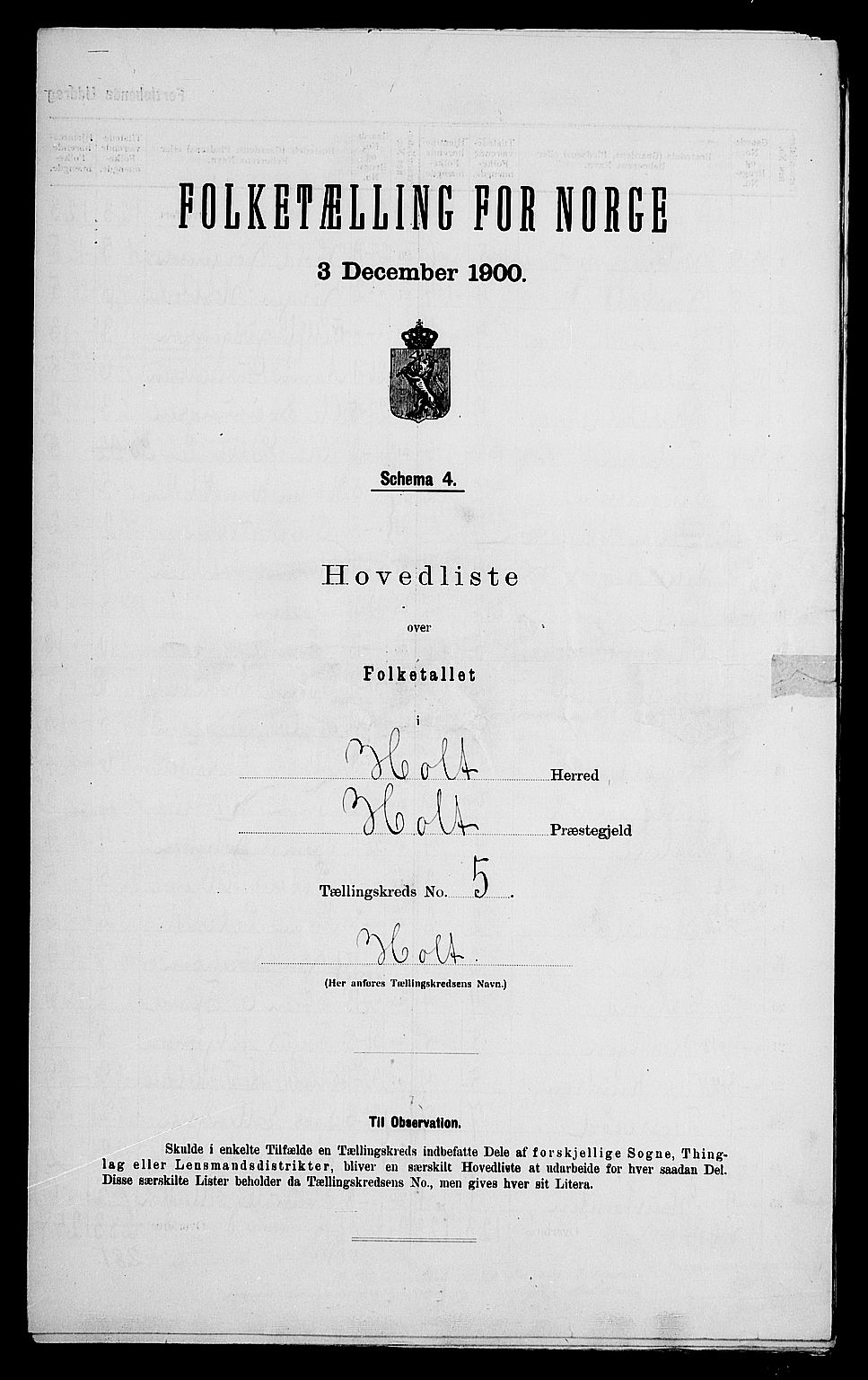 SAK, 1900 census for Holt, 1900, p. 32