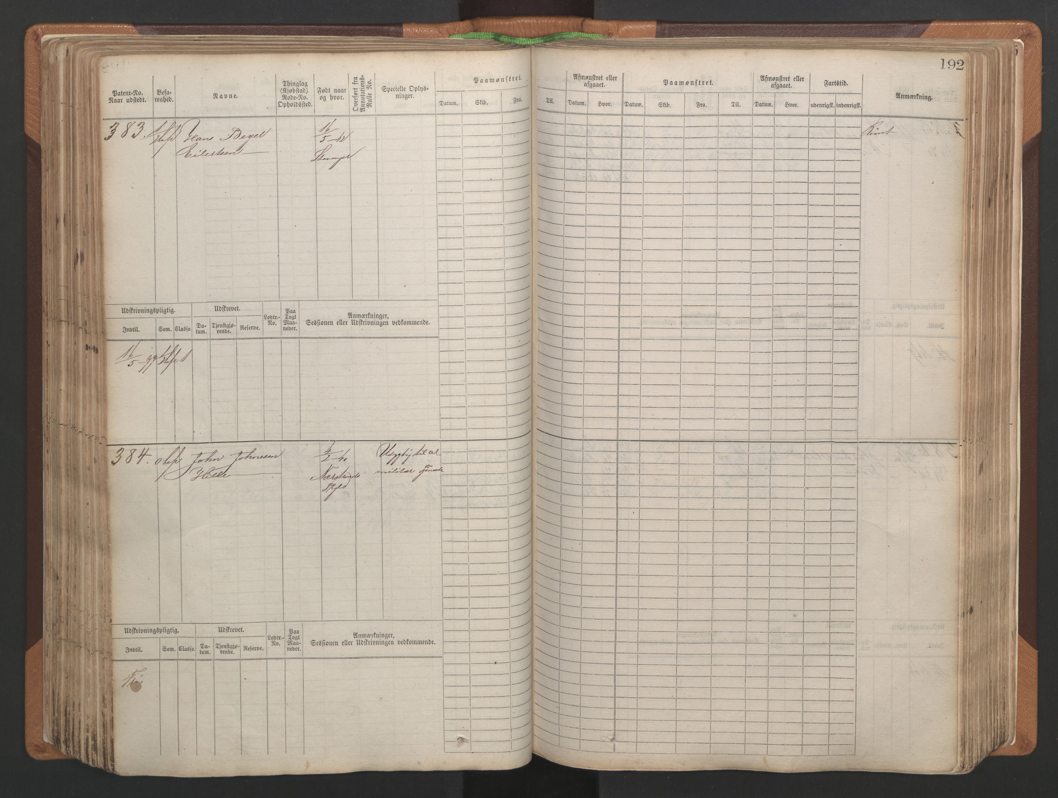 Stavanger sjømannskontor, AV/SAST-A-102006/F/Fb/Fbb/L0004: Sjøfartshovedrulle, patentnr. 1-792 (del 1), 1869-1880, p. 196