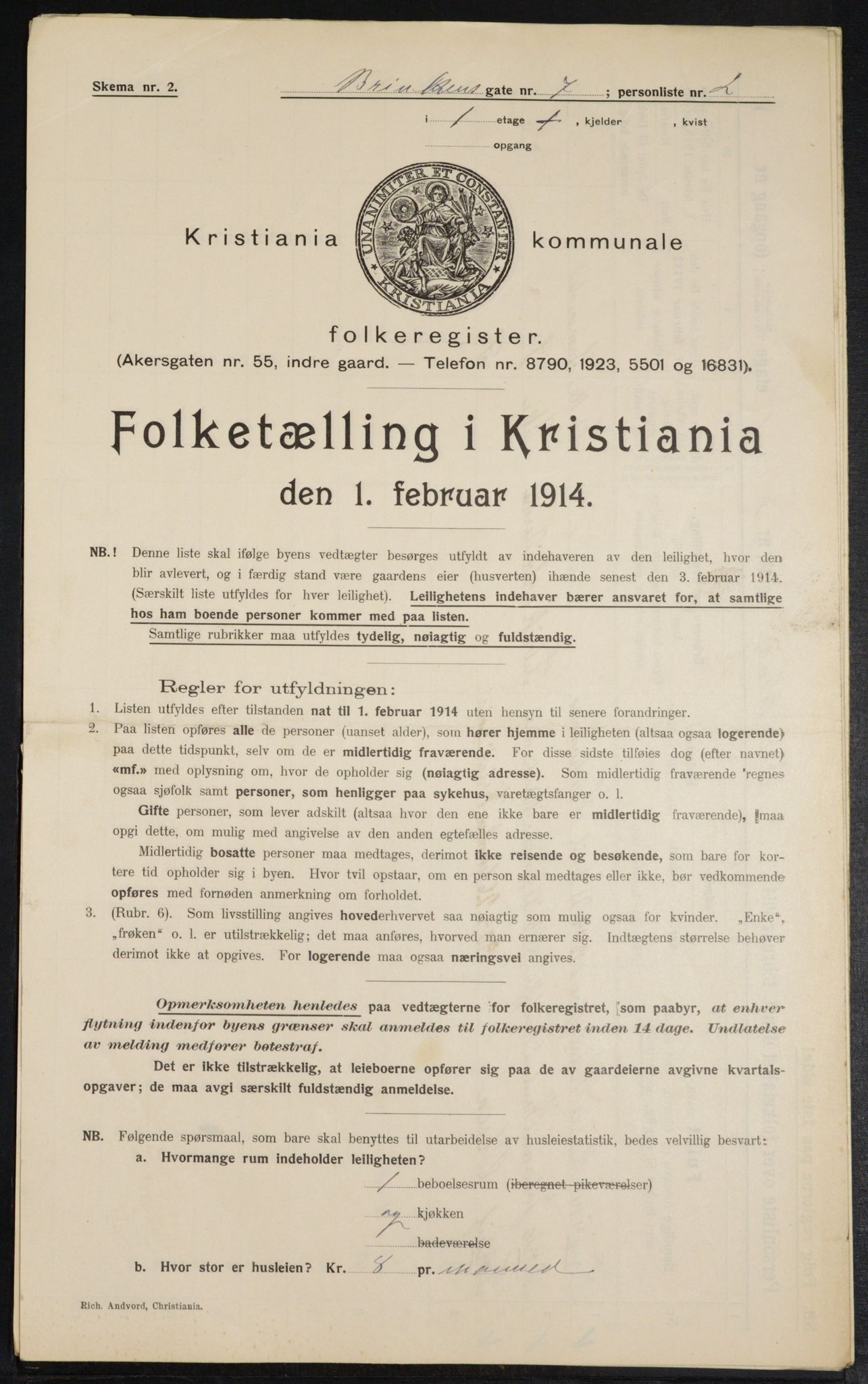 OBA, Municipal Census 1914 for Kristiania, 1914, p. 8859