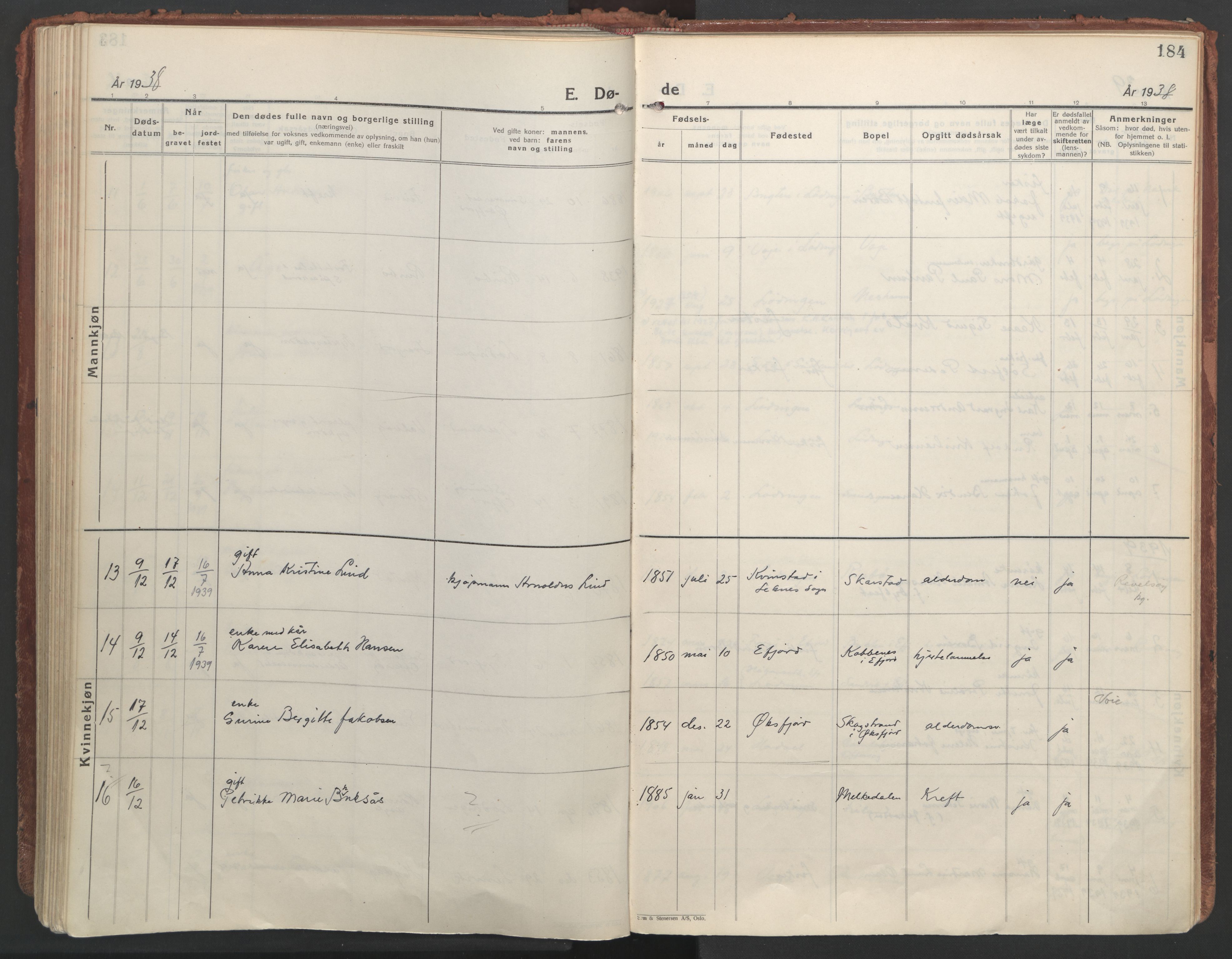 Ministerialprotokoller, klokkerbøker og fødselsregistre - Nordland, AV/SAT-A-1459/872/L1043: Parish register (official) no. 872A18, 1925-1939, p. 184