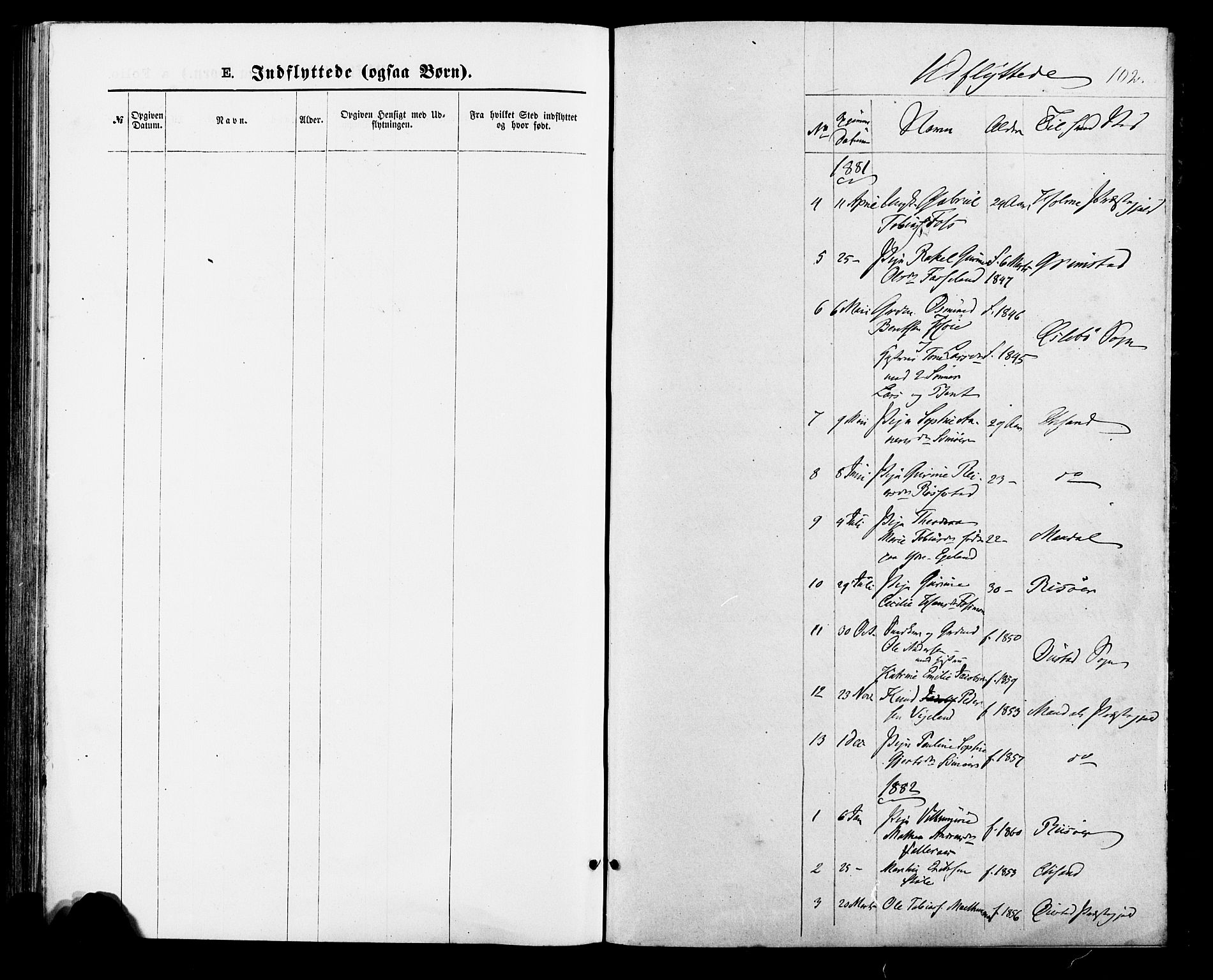 Sør-Audnedal sokneprestkontor, SAK/1111-0039/F/Fa/Fab/L0008: Parish register (official) no. A 8, 1876-1881, p. 102