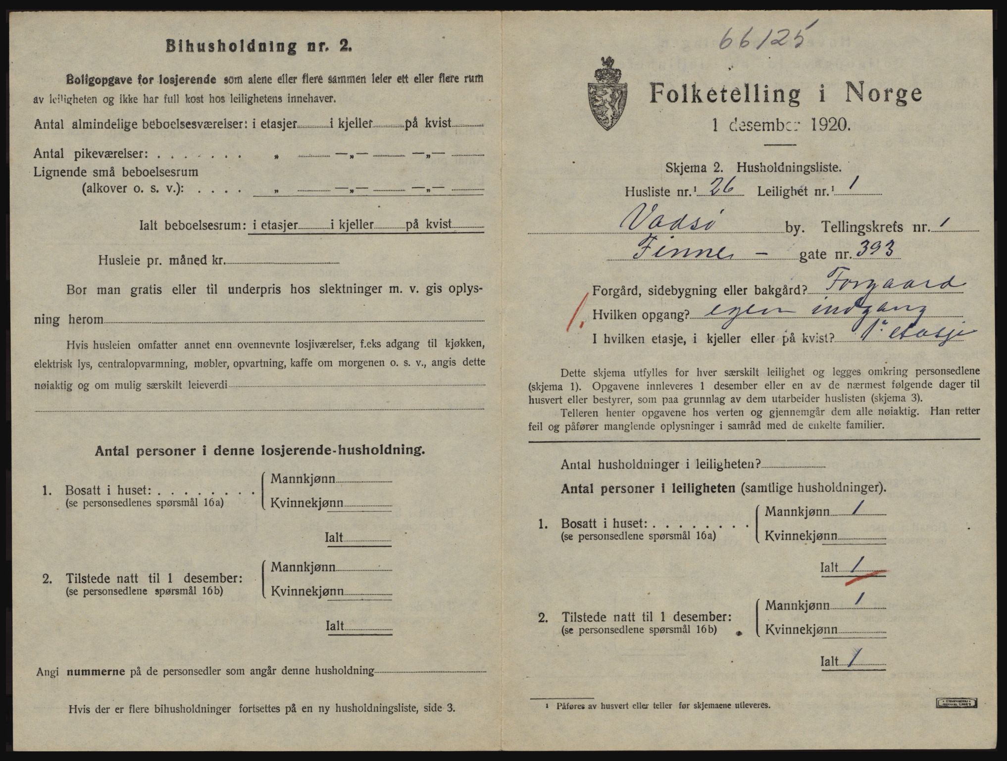 SATØ, 1920 census for Vadsø, 1920, p. 644