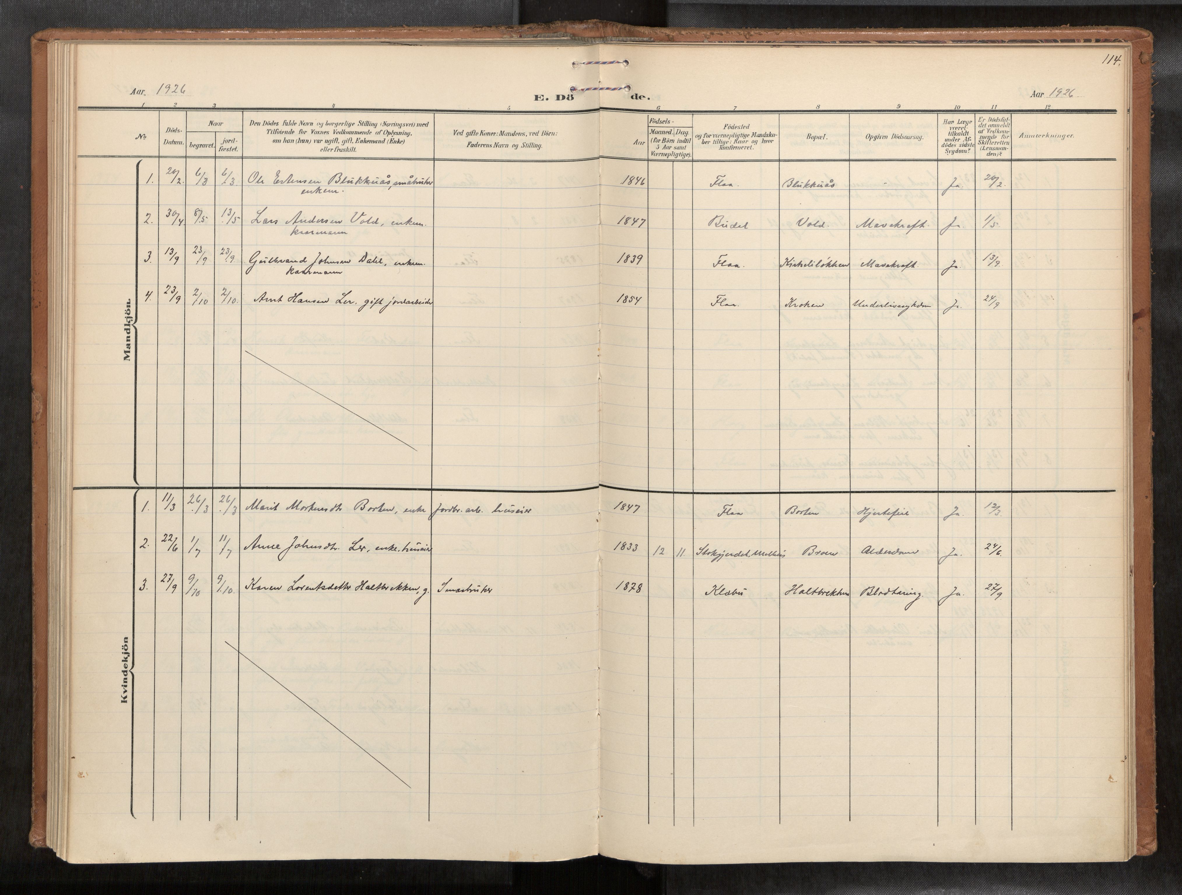 Ministerialprotokoller, klokkerbøker og fødselsregistre - Sør-Trøndelag, SAT/A-1456/693/L1119b: Parish register (official) no. 693A02, 1906-1936, p. 114