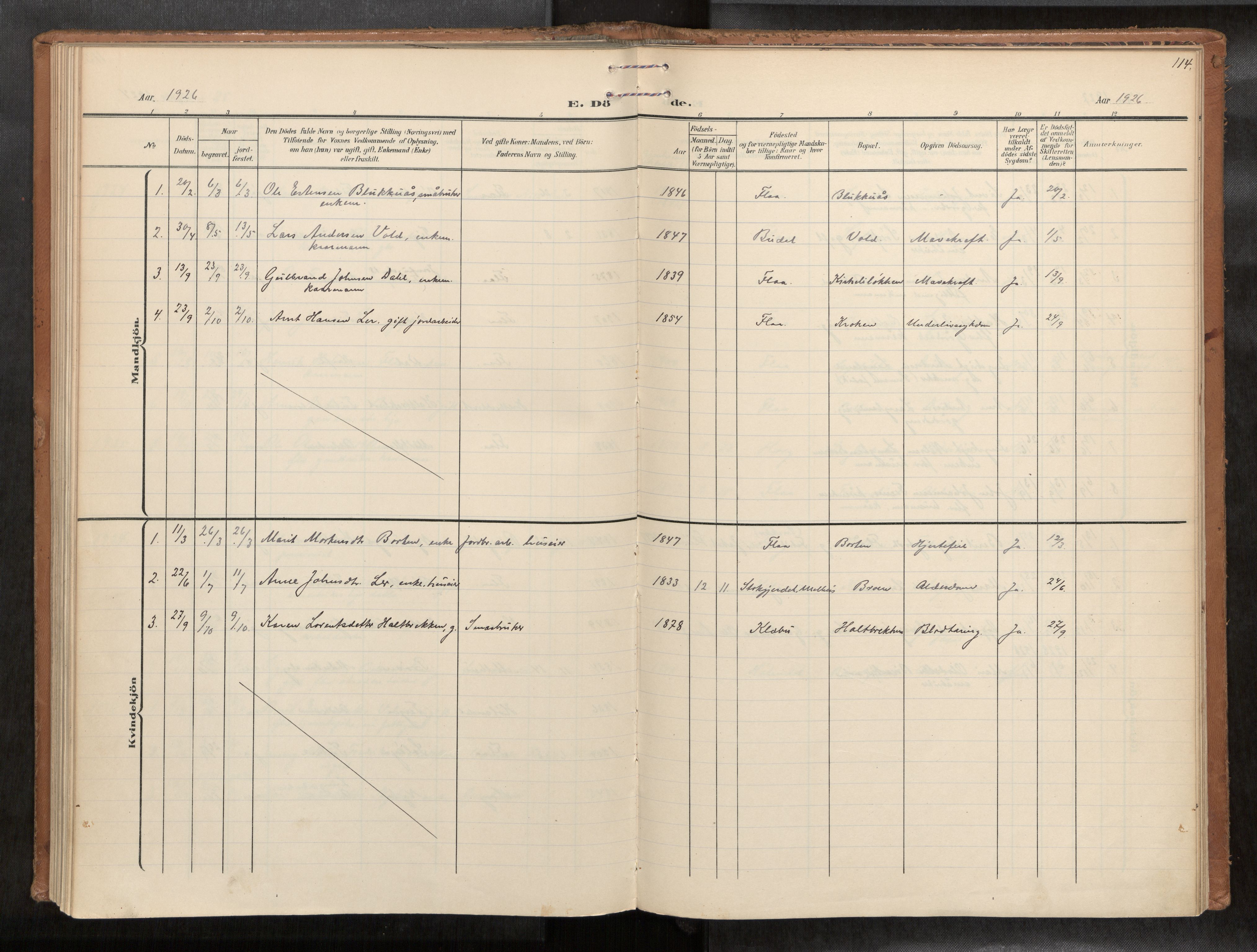 Ministerialprotokoller, klokkerbøker og fødselsregistre - Sør-Trøndelag, AV/SAT-A-1456/693/L1119b: Parish register (official) no. 693A02, 1906-1936, p. 114