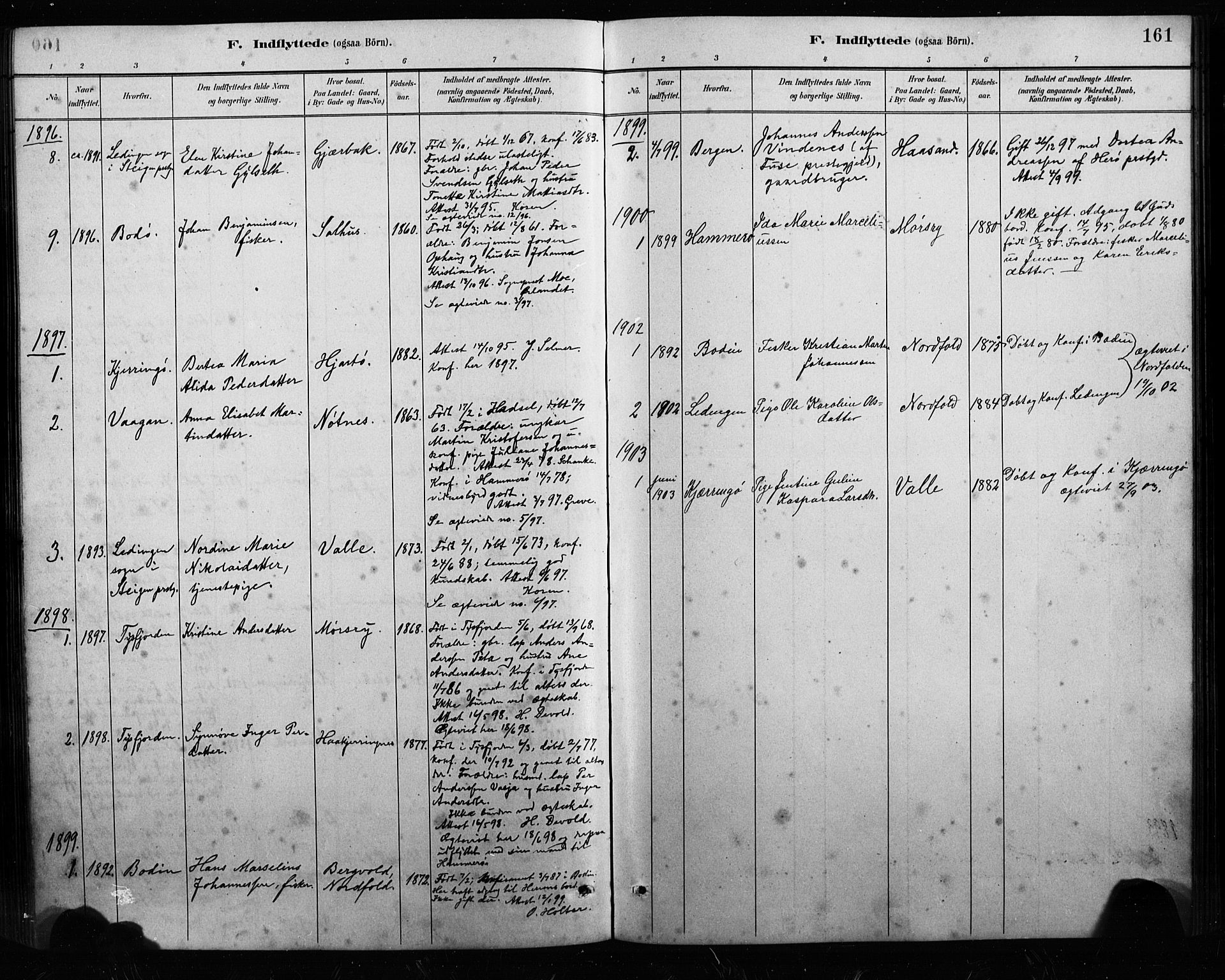 Ministerialprotokoller, klokkerbøker og fødselsregistre - Nordland, SAT/A-1459/858/L0834: Parish register (copy) no. 858C01, 1884-1904, p. 161