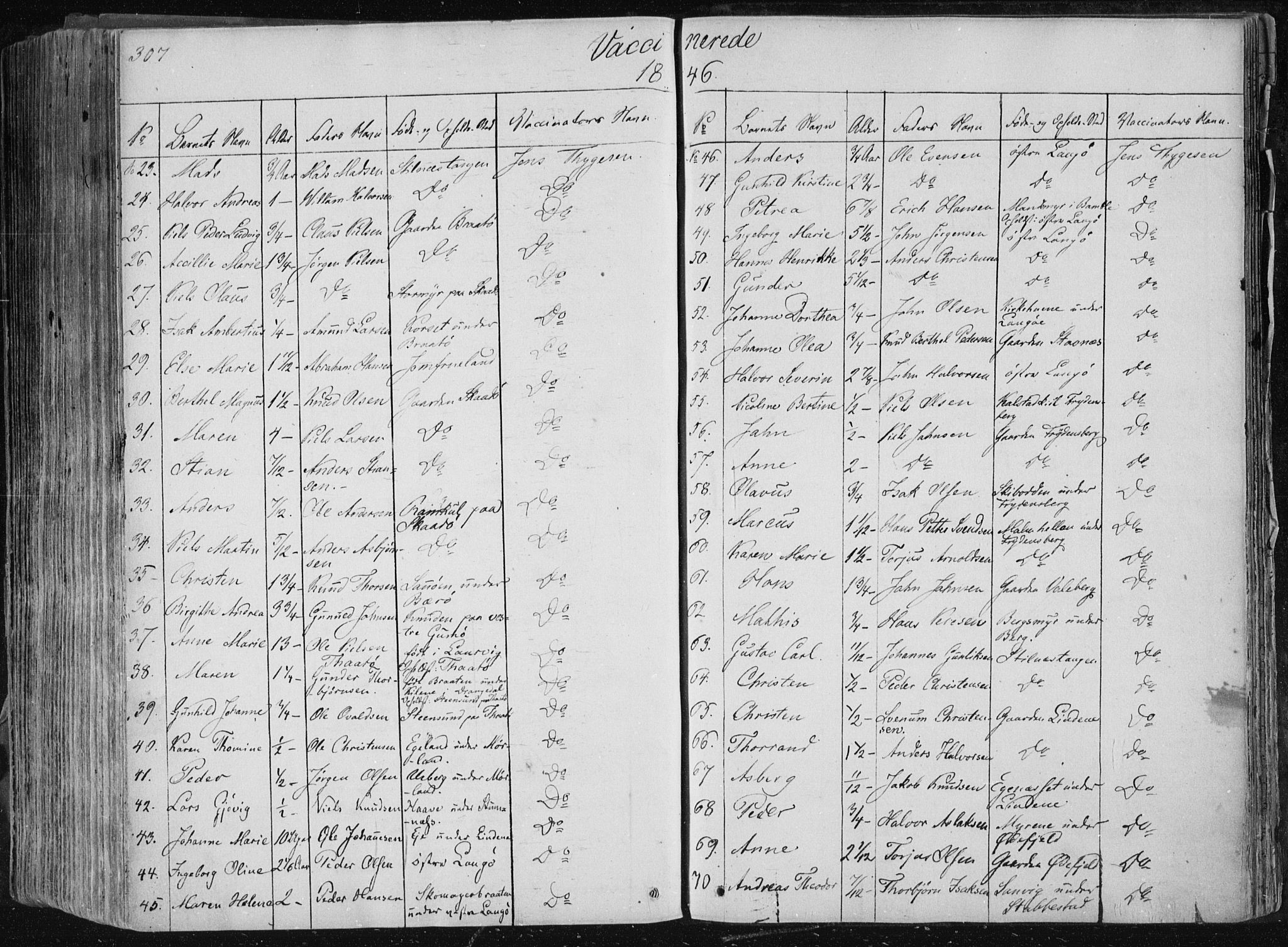 Sannidal kirkebøker, AV/SAKO-A-296/F/Fa/L0007: Parish register (official) no. 7, 1831-1854, p. 307