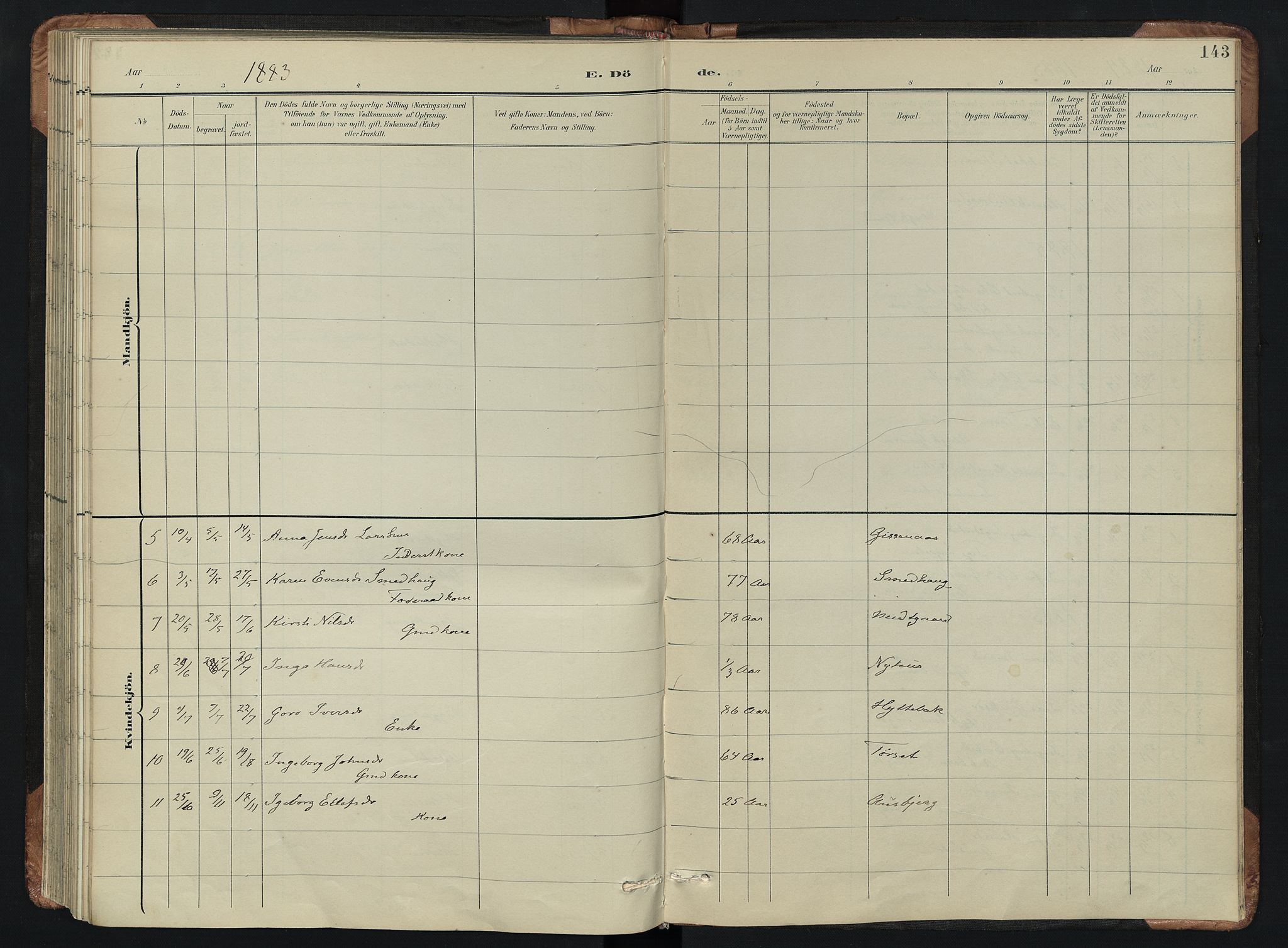 Kvikne prestekontor, AV/SAH-PREST-064/H/Ha/Hab/L0002: Parish register (copy) no. 2, 1859-1901, p. 143