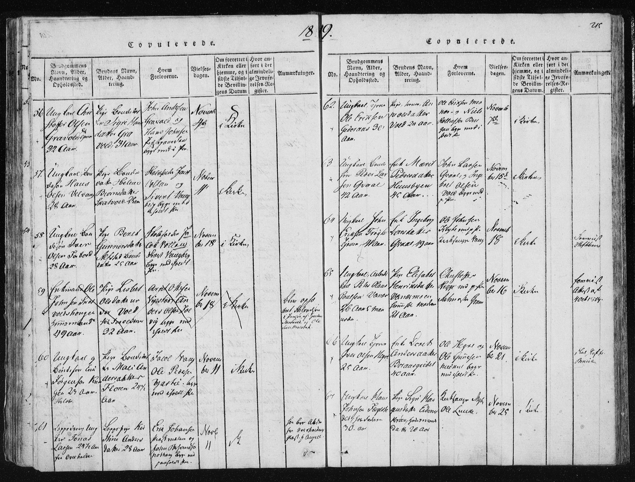 Ministerialprotokoller, klokkerbøker og fødselsregistre - Nord-Trøndelag, SAT/A-1458/709/L0061: Parish register (official) no. 709A08 /1, 1815-1819, p. 215