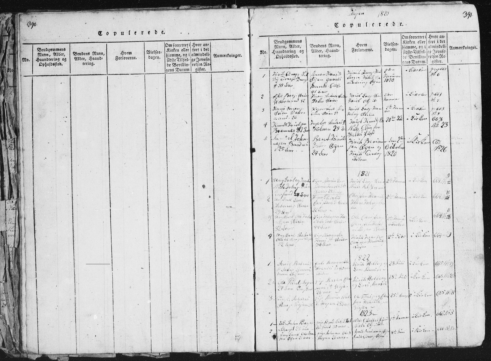 Ministerialprotokoller, klokkerbøker og fødselsregistre - Møre og Romsdal, SAT/A-1454/581/L0942: Parish register (copy) no. 581C00, 1820-1836, p. 390-391