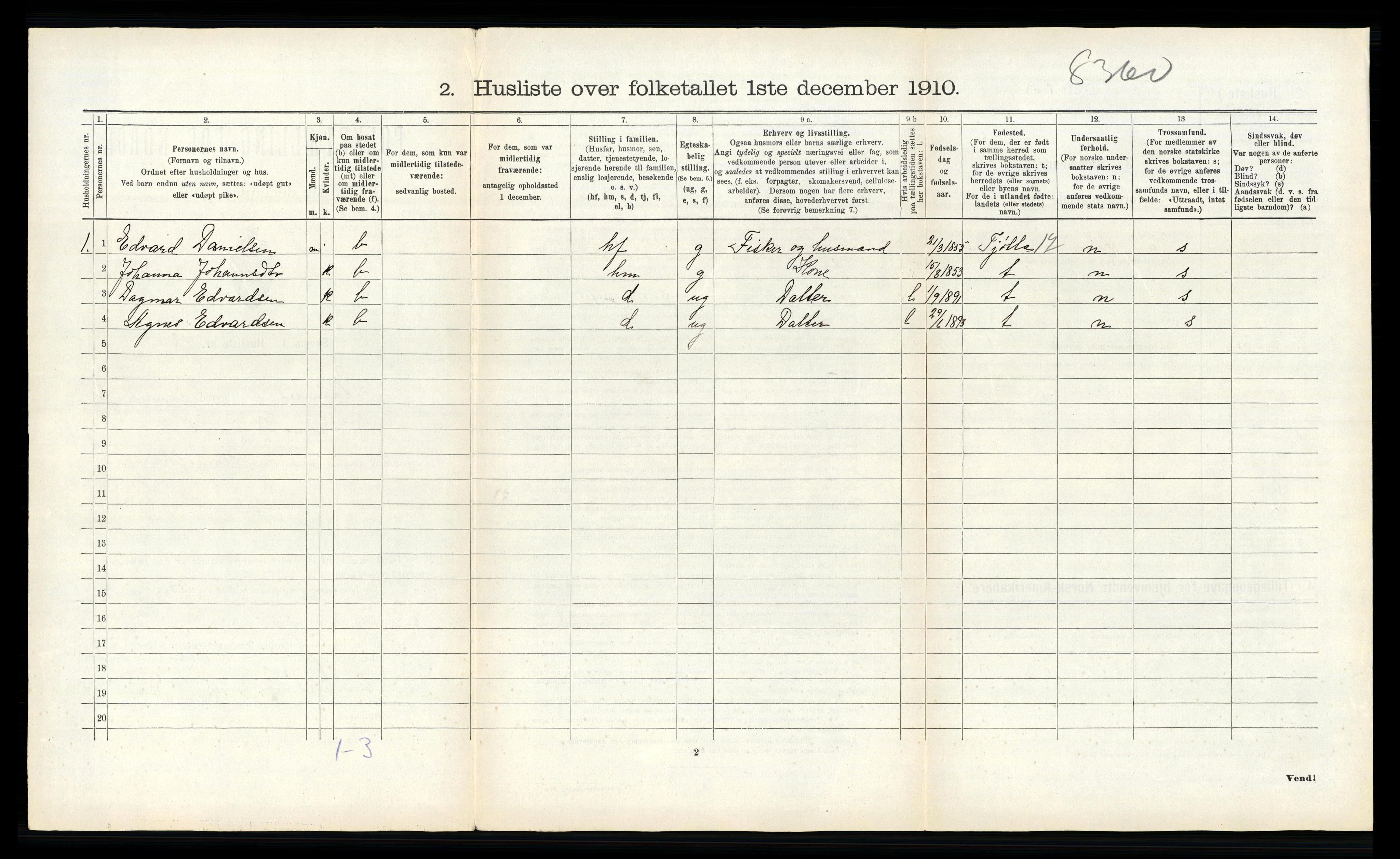 RA, 1910 census for Stamnes, 1910, p. 229