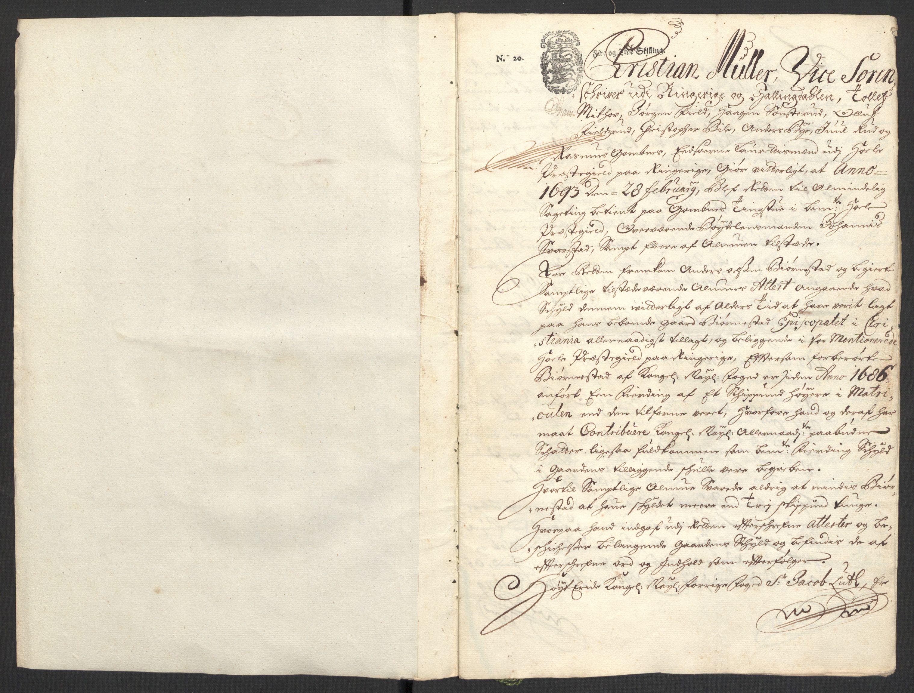 Rentekammeret inntil 1814, Reviderte regnskaper, Fogderegnskap, RA/EA-4092/R22/L1453: Fogderegnskap Ringerike, Hallingdal og Buskerud, 1696, p. 332