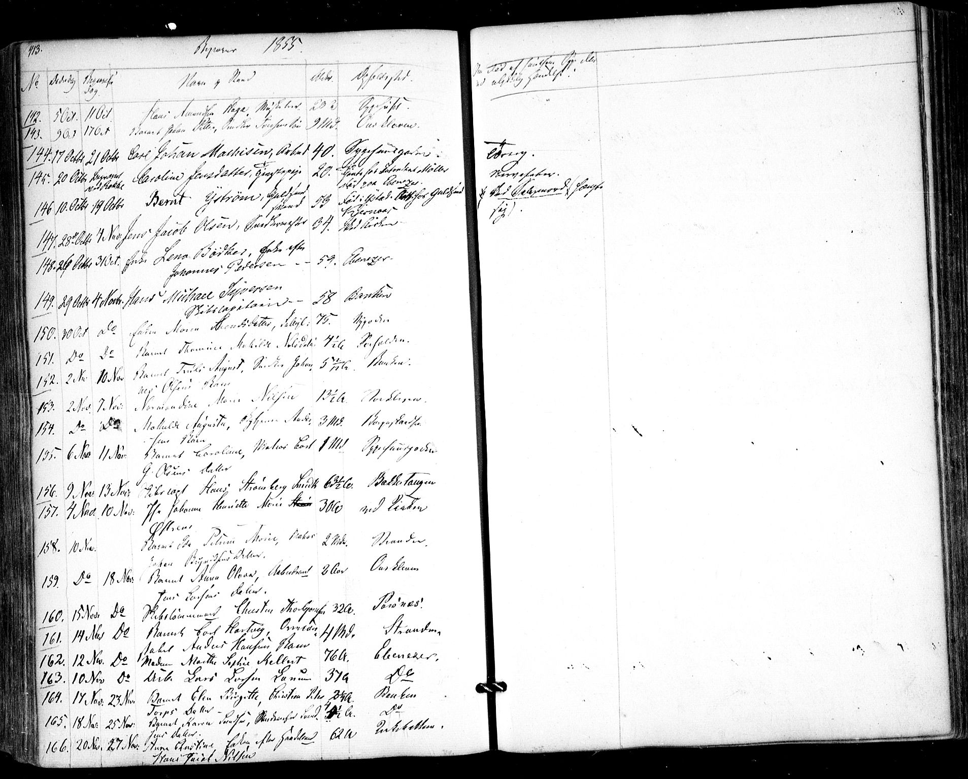 Halden prestekontor Kirkebøker, SAO/A-10909/F/Fa/L0006: Parish register (official) no. I 6, 1845-1856, p. 413