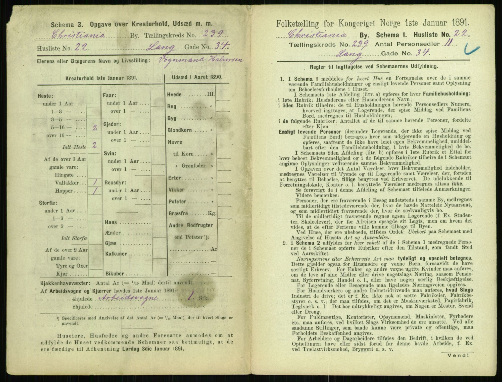 RA, 1891 census for 0301 Kristiania, 1891, p. 145311