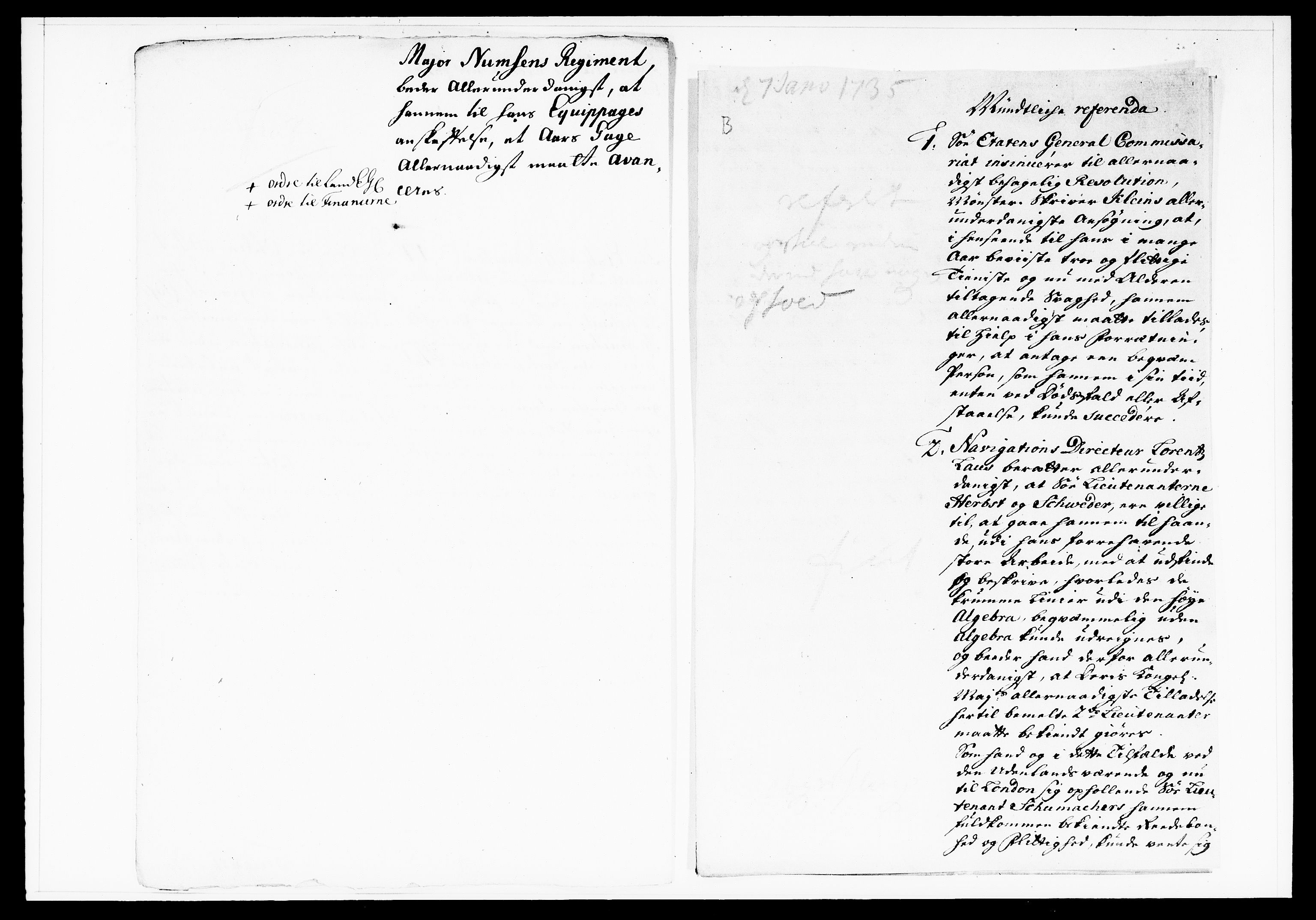 Krigskollegiet, Krigskancelliet, DRA/A-0006/-/1122-1129: Refererede sager, 1735, p. 10