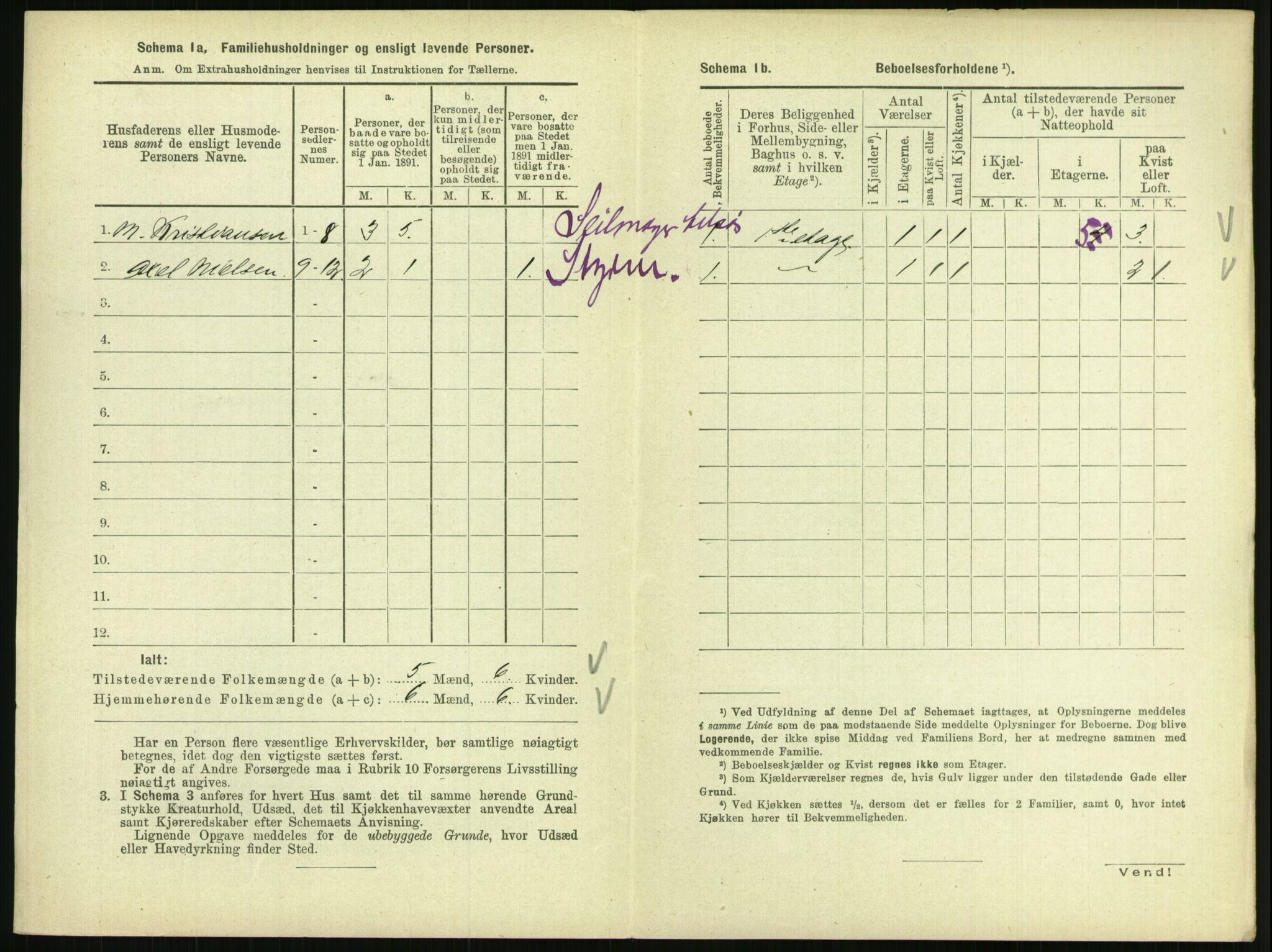 RA, 1891 census for 0801 Kragerø, 1891, p. 725