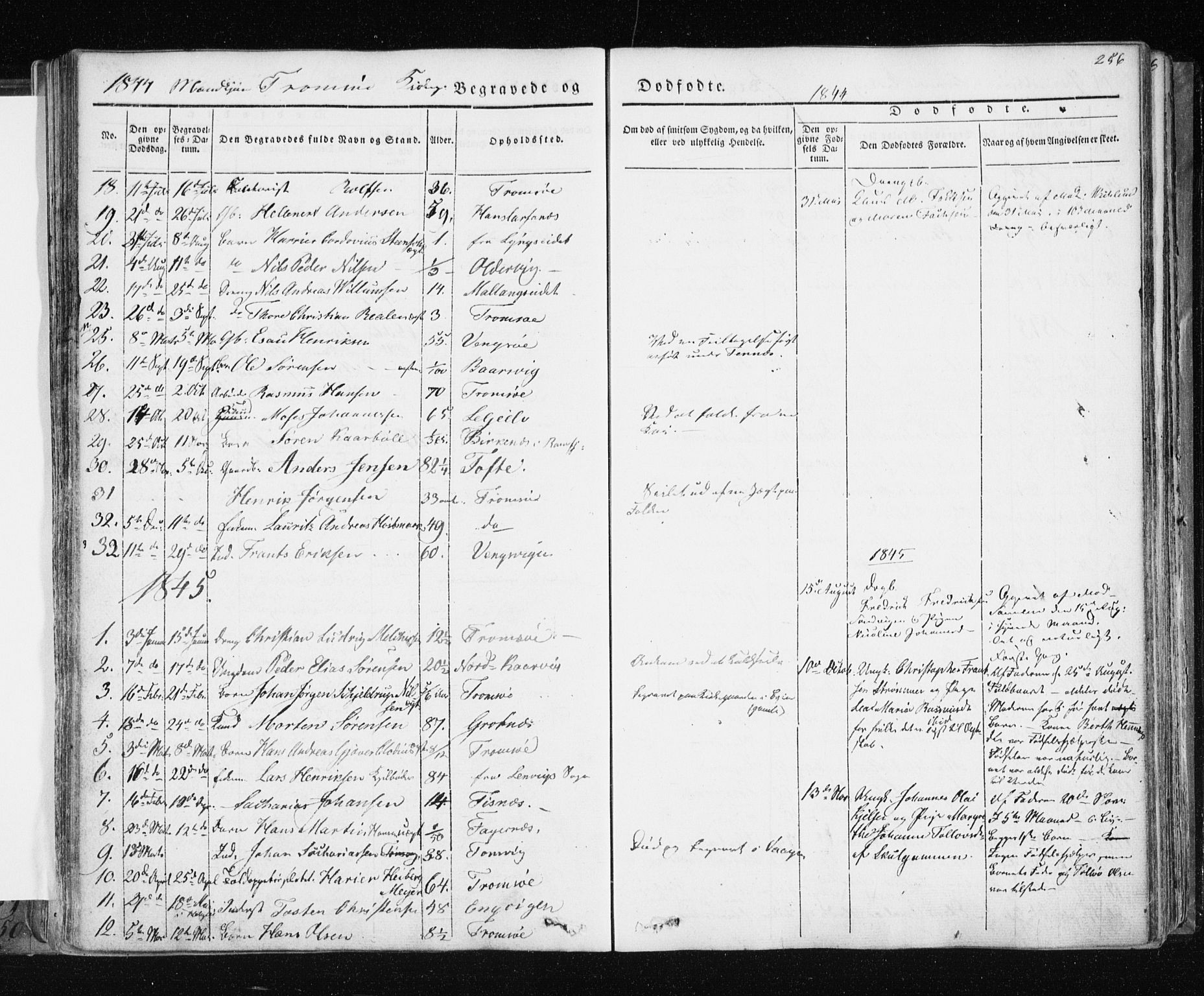 Tromsø sokneprestkontor/stiftsprosti/domprosti, AV/SATØ-S-1343/G/Ga/L0009kirke: Parish register (official) no. 9, 1837-1847, p. 256