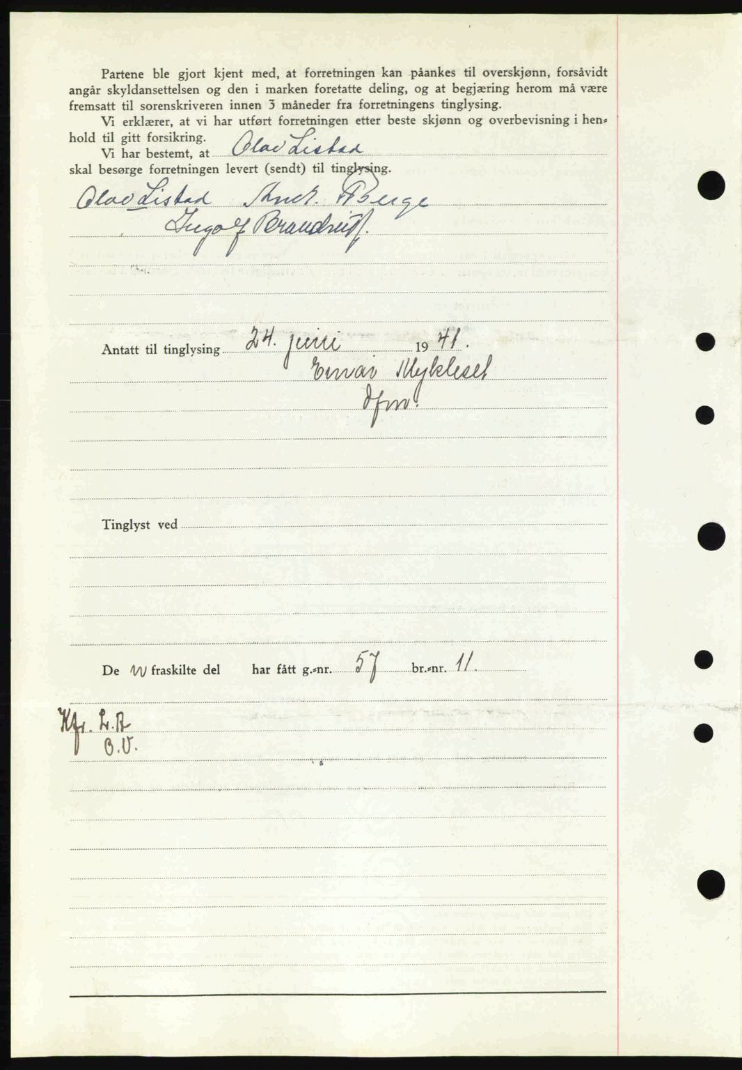 Sør-Gudbrandsdal tingrett, SAH/TING-004/H/Hb/Hbd/L0009: Mortgage book no. A9, 1941-1941, Diary no: : 1080/1941