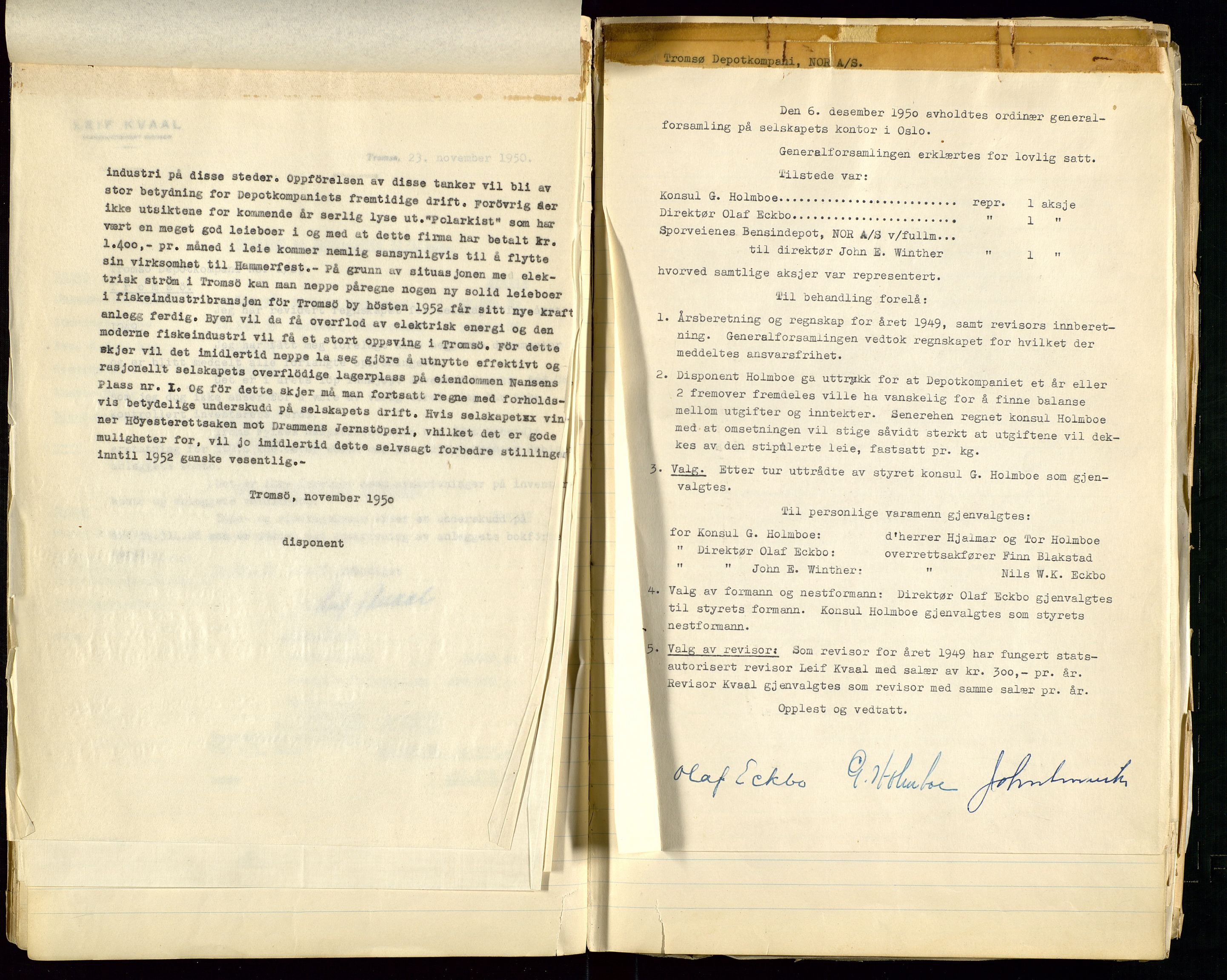 Pa 1518 - Tromsø Depotkompani NOR A/S, AV/SAST-A-101923/A/L0001: Styreprotokoll, 1939-1959, p. 31