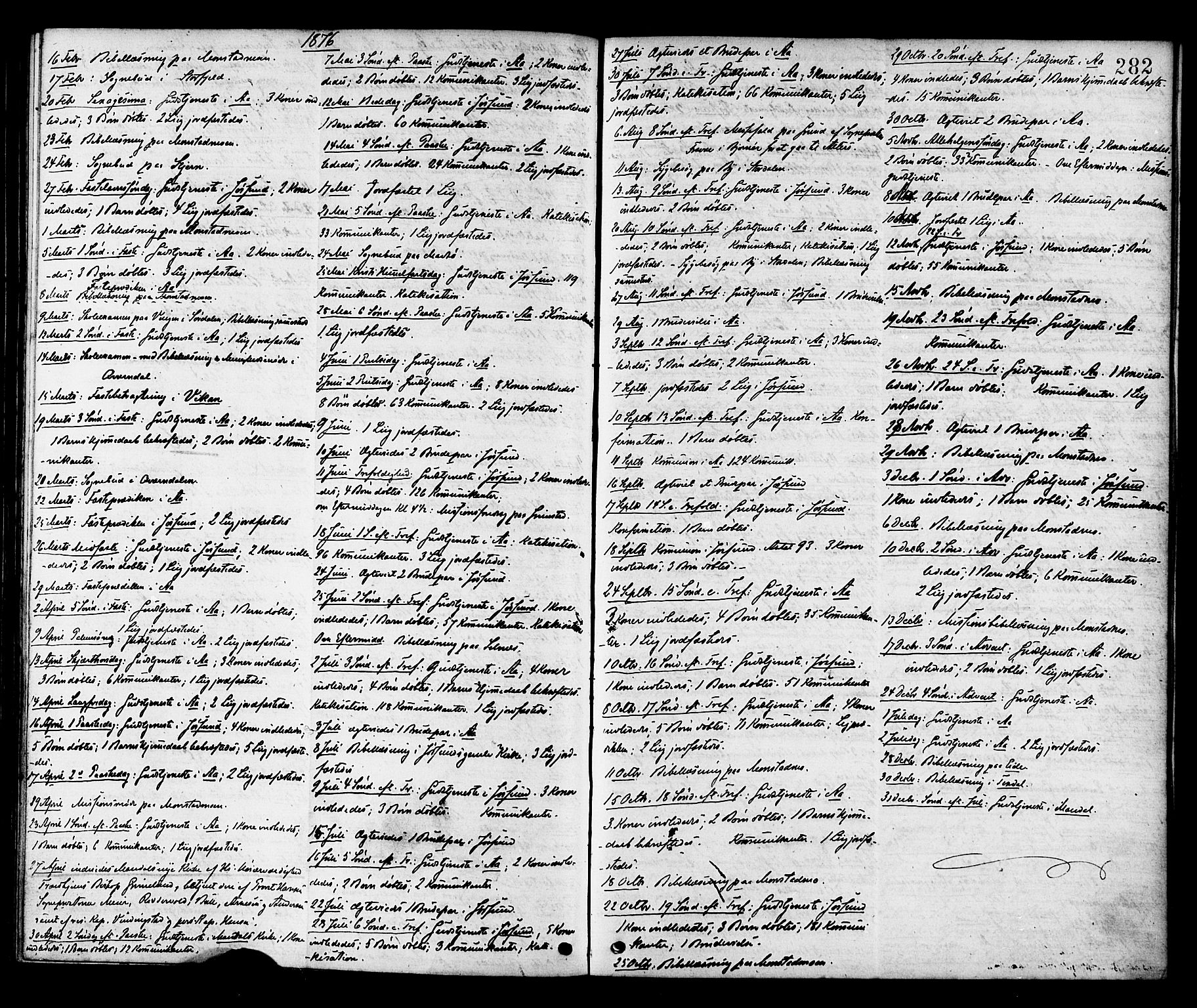 Ministerialprotokoller, klokkerbøker og fødselsregistre - Sør-Trøndelag, SAT/A-1456/655/L0679: Parish register (official) no. 655A08, 1873-1879, p. 282