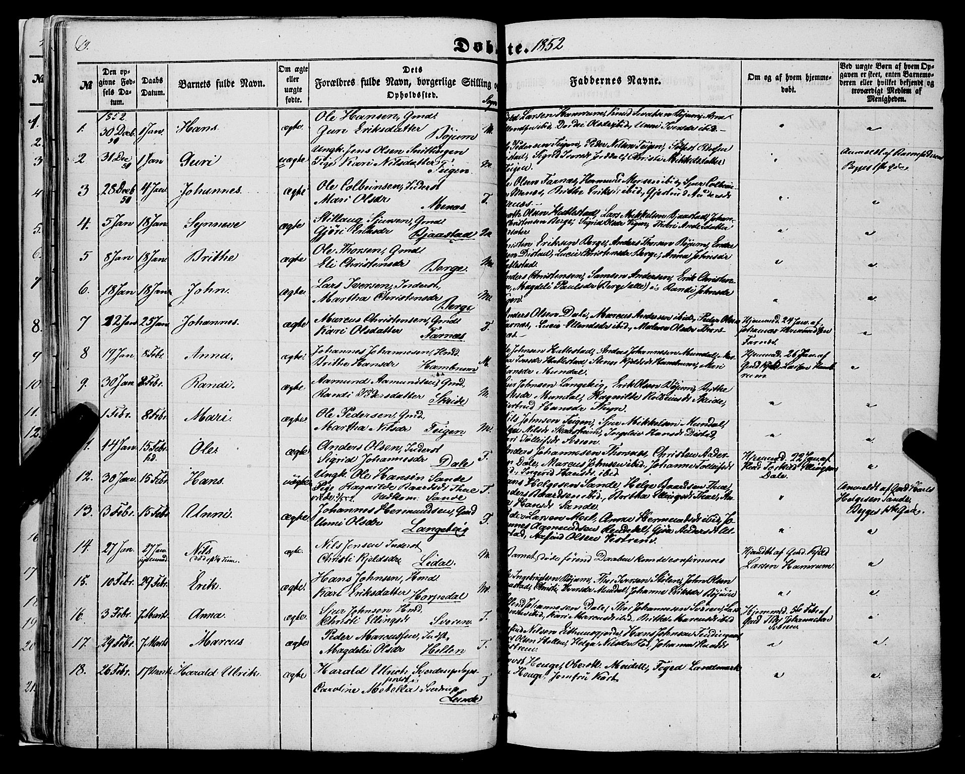 Balestrand sokneprestembete, AV/SAB-A-79601/H/Haa/Haaa/L0002: Parish register (official) no. A 2, 1847-1866, p. 19