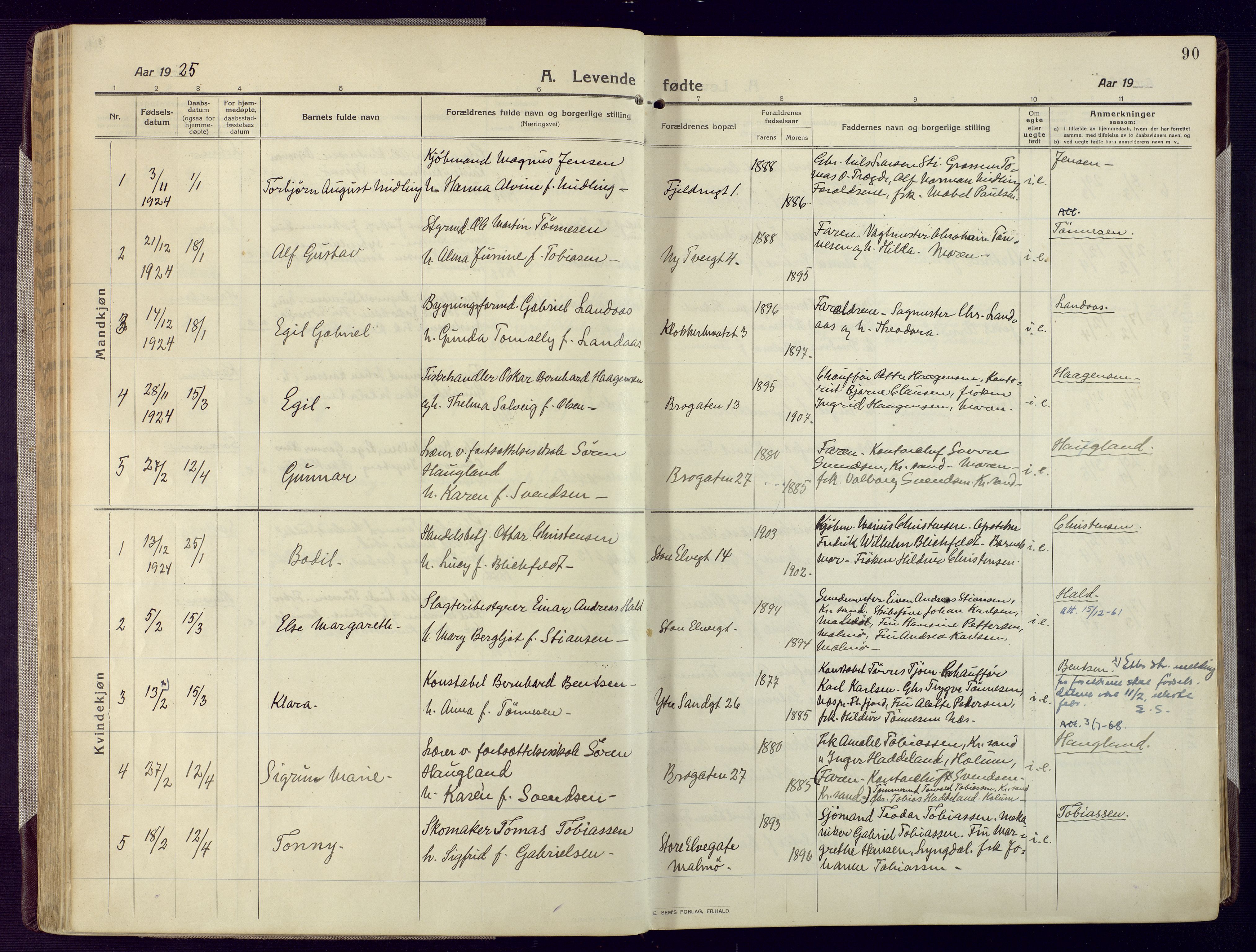 Mandal sokneprestkontor, AV/SAK-1111-0030/F/Fa/Fac/L0001: Parish register (official) no. A 1, 1913-1925, p. 90