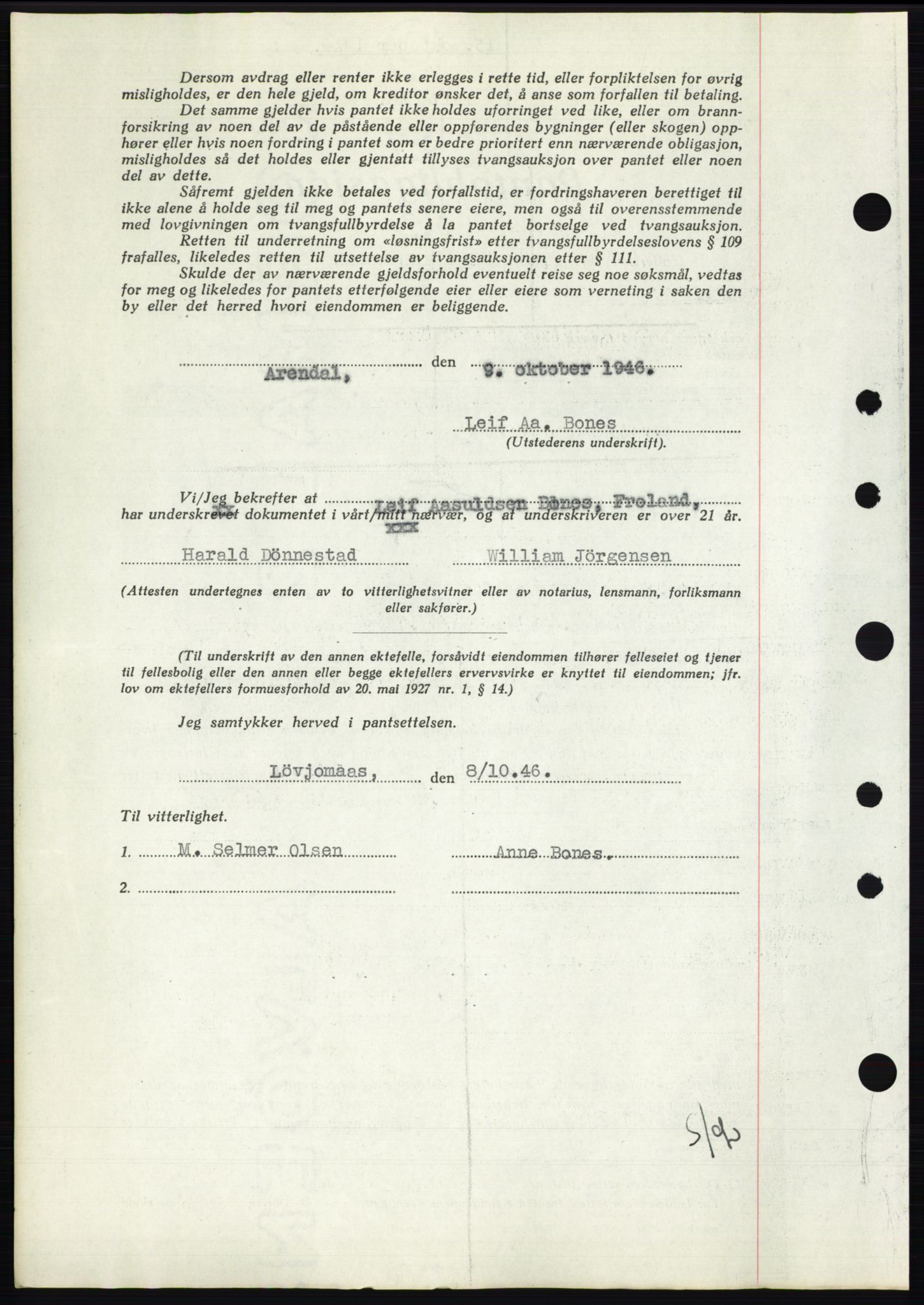 Nedenes sorenskriveri, AV/SAK-1221-0006/G/Gb/Gbb/L0003: Mortgage book no. B3b, 1946-1946, Diary no: : 1317/1946