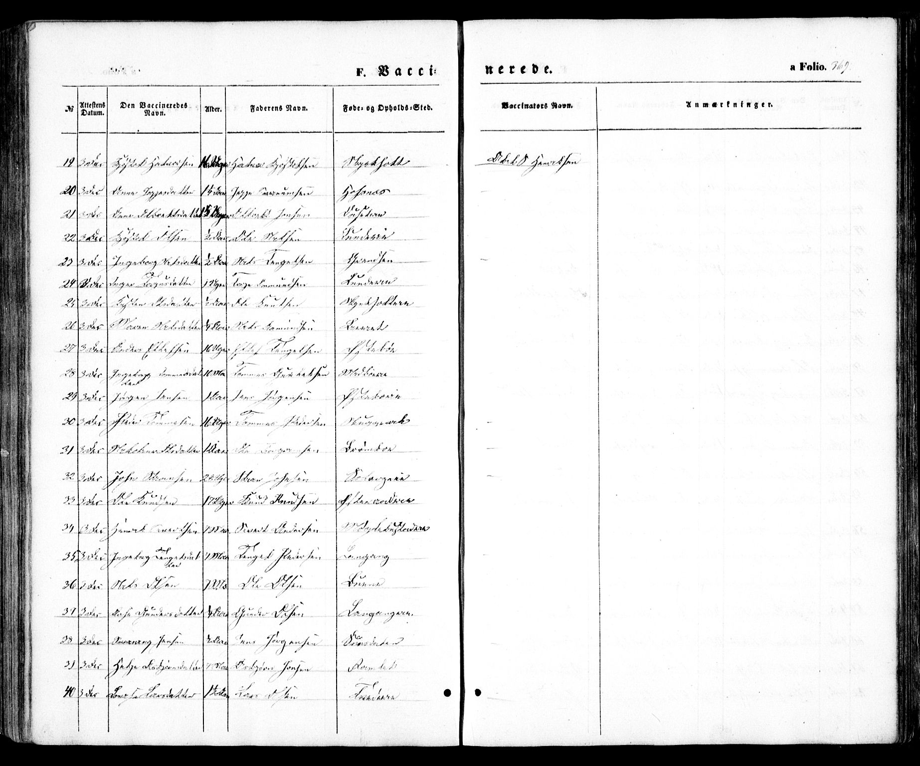 Holt sokneprestkontor, AV/SAK-1111-0021/F/Fa/L0008: Parish register (official) no. A 8, 1849-1860, p. 369