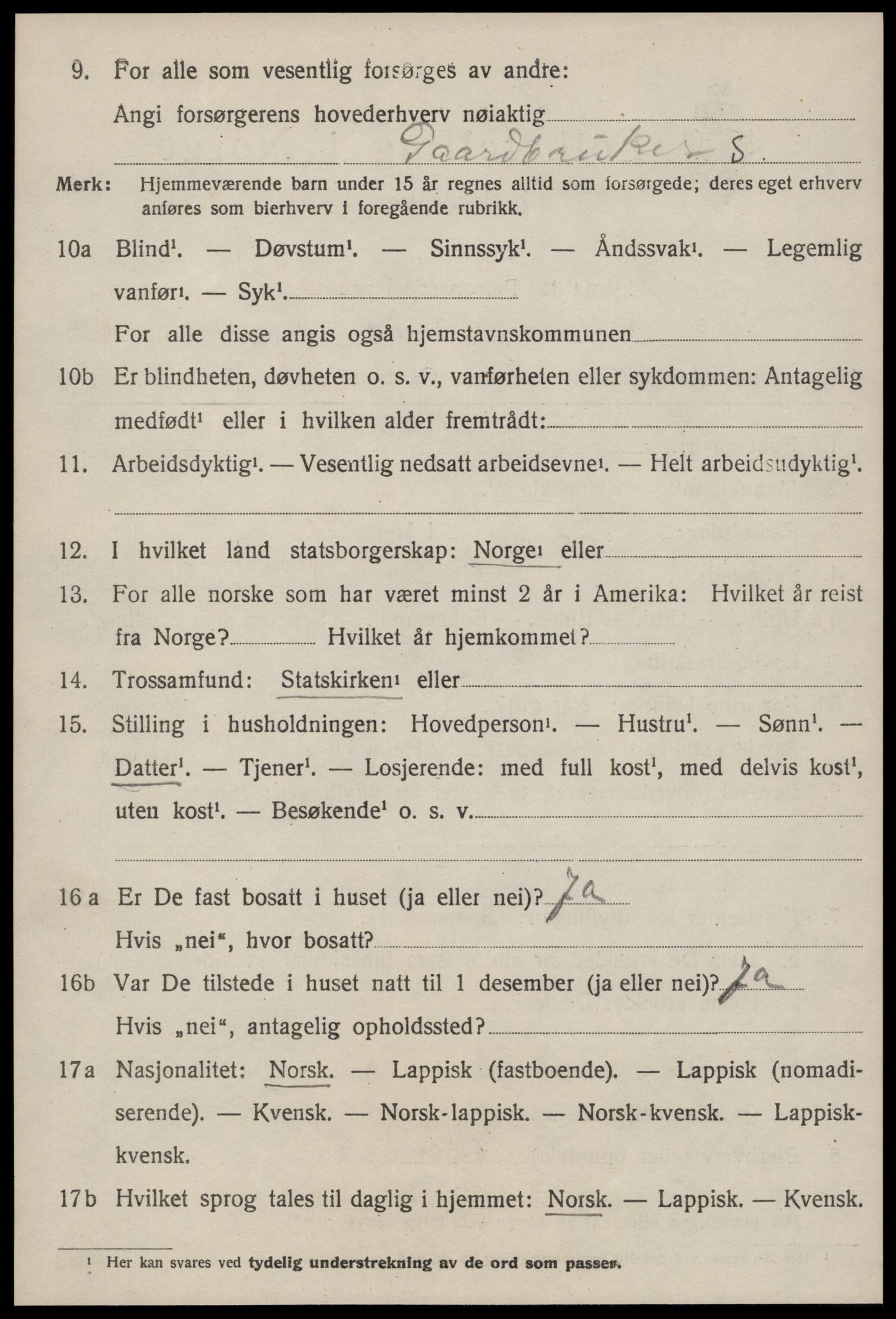 SAT, 1920 census for Malvik, 1920, p. 2577