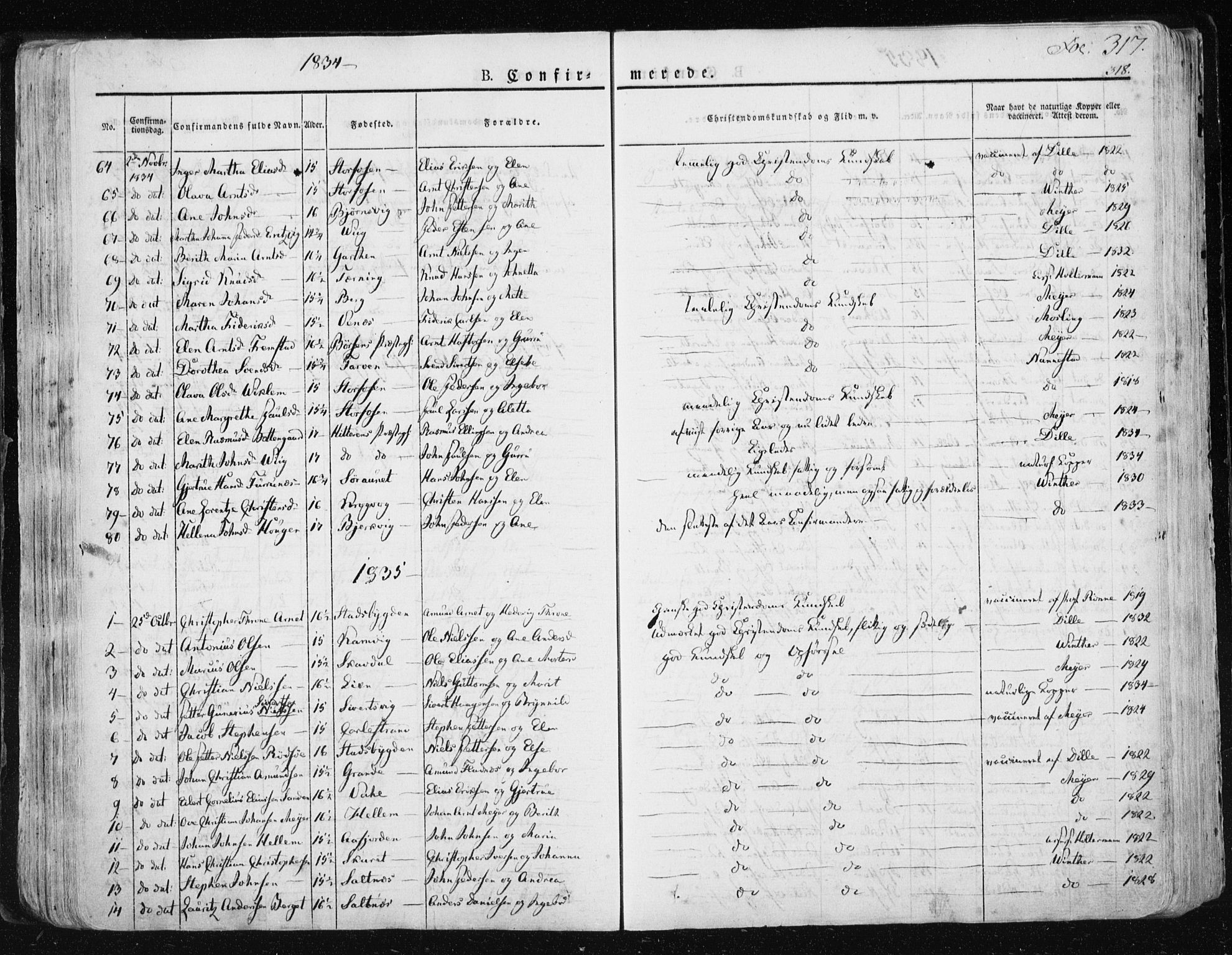 Ministerialprotokoller, klokkerbøker og fødselsregistre - Sør-Trøndelag, SAT/A-1456/659/L0735: Parish register (official) no. 659A05, 1826-1841, p. 317