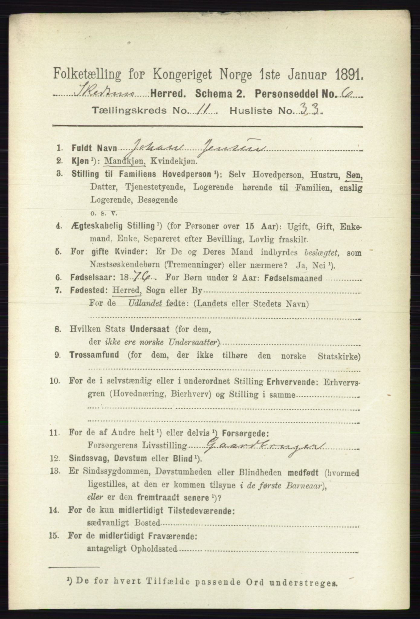 RA, 1891 census for 0231 Skedsmo, 1891, p. 6378