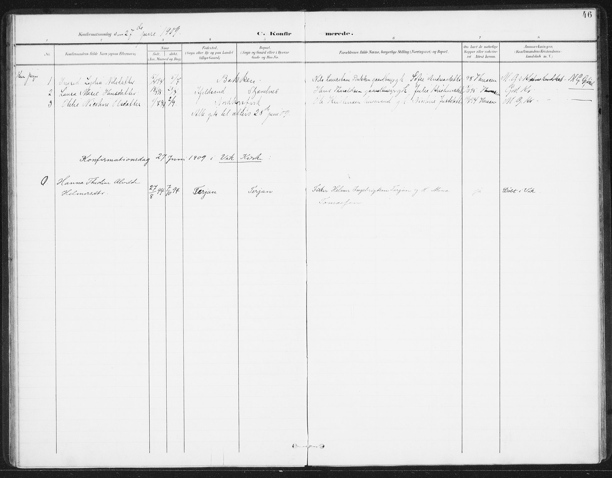 Ministerialprotokoller, klokkerbøker og fødselsregistre - Nordland, AV/SAT-A-1459/811/L0167: Parish register (official) no. 811A04, 1899-1913, p. 46