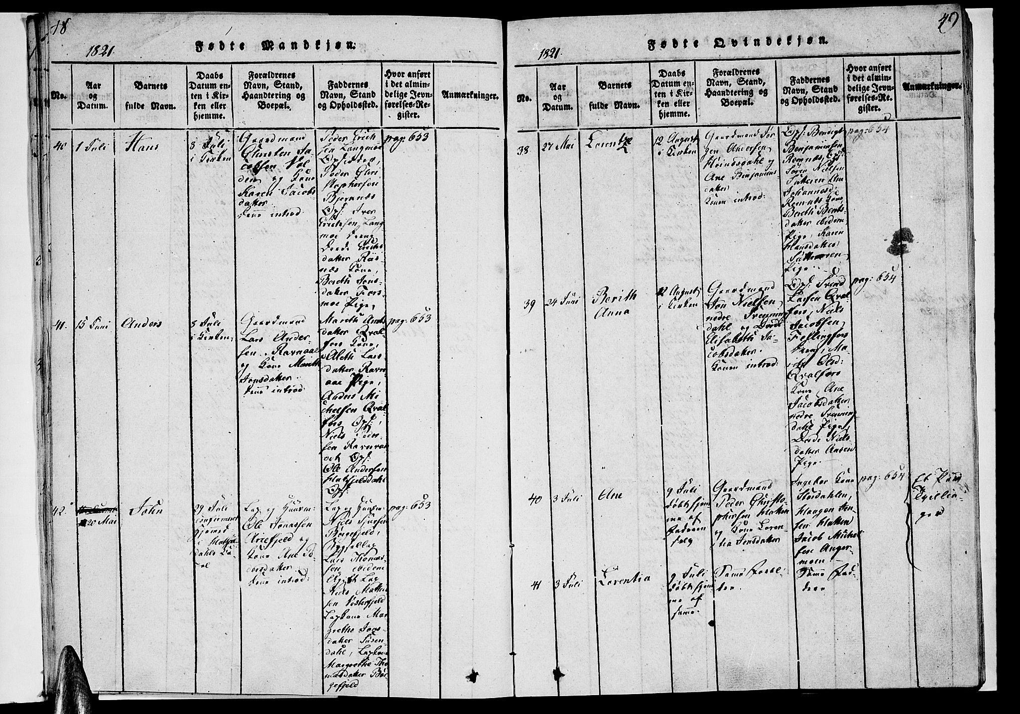 Ministerialprotokoller, klokkerbøker og fødselsregistre - Nordland, AV/SAT-A-1459/820/L0288: Parish register (official) no. 820A09, 1820-1825, p. 48-49