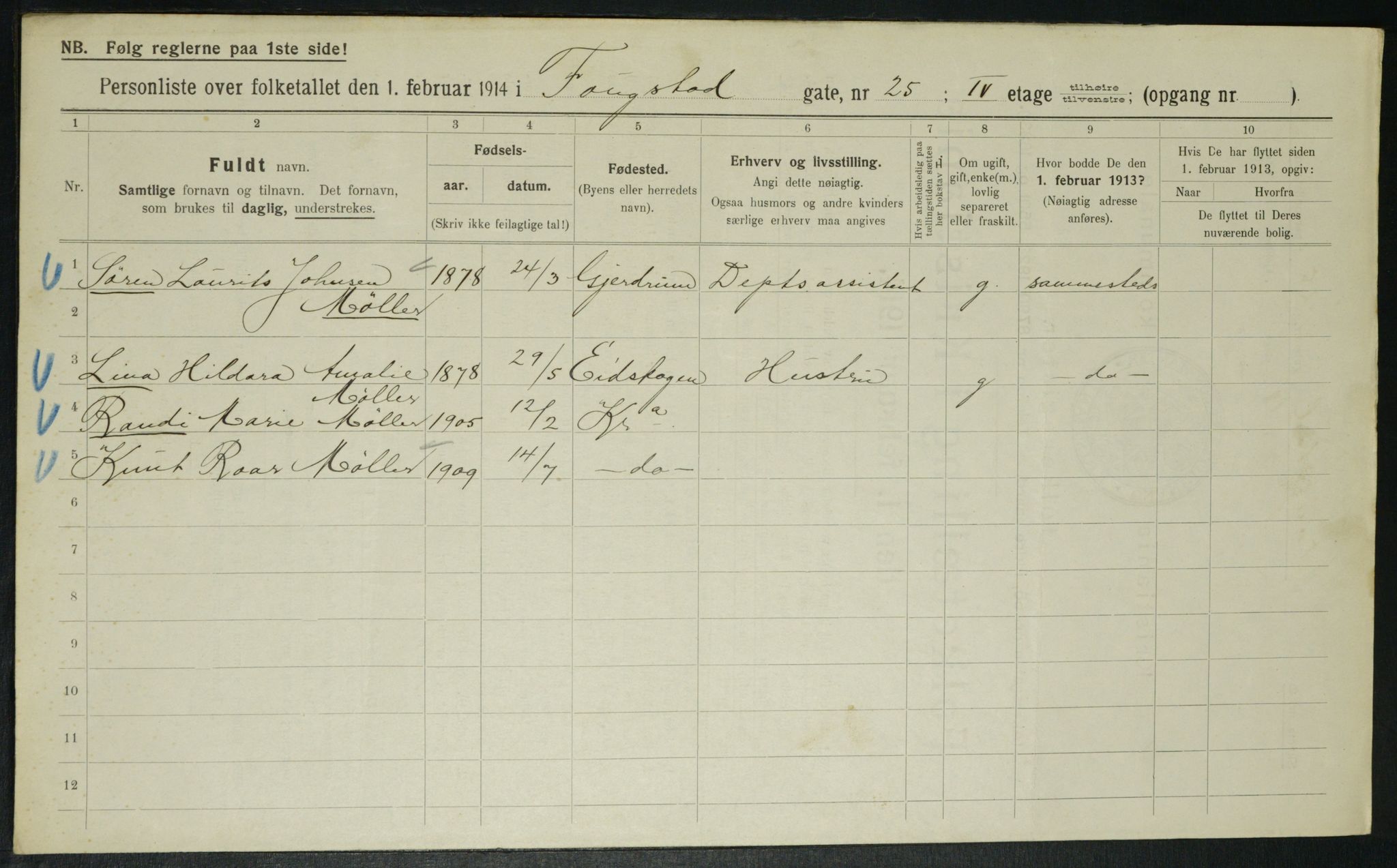 OBA, Municipal Census 1914 for Kristiania, 1914, p. 25546