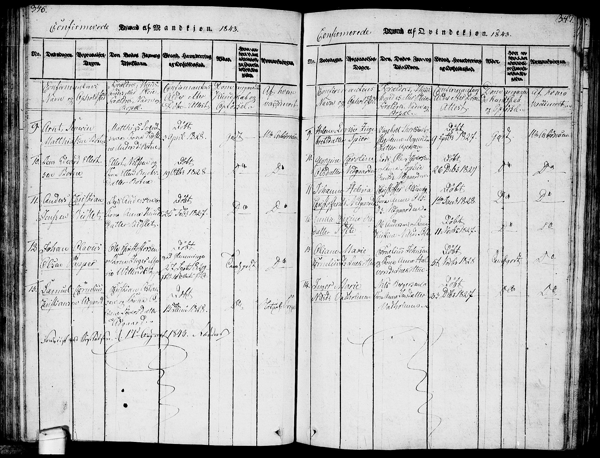 Hvaler prestekontor Kirkebøker, SAO/A-2001/F/Fa/L0005: Parish register (official) no. I 5, 1816-1845, p. 346-347