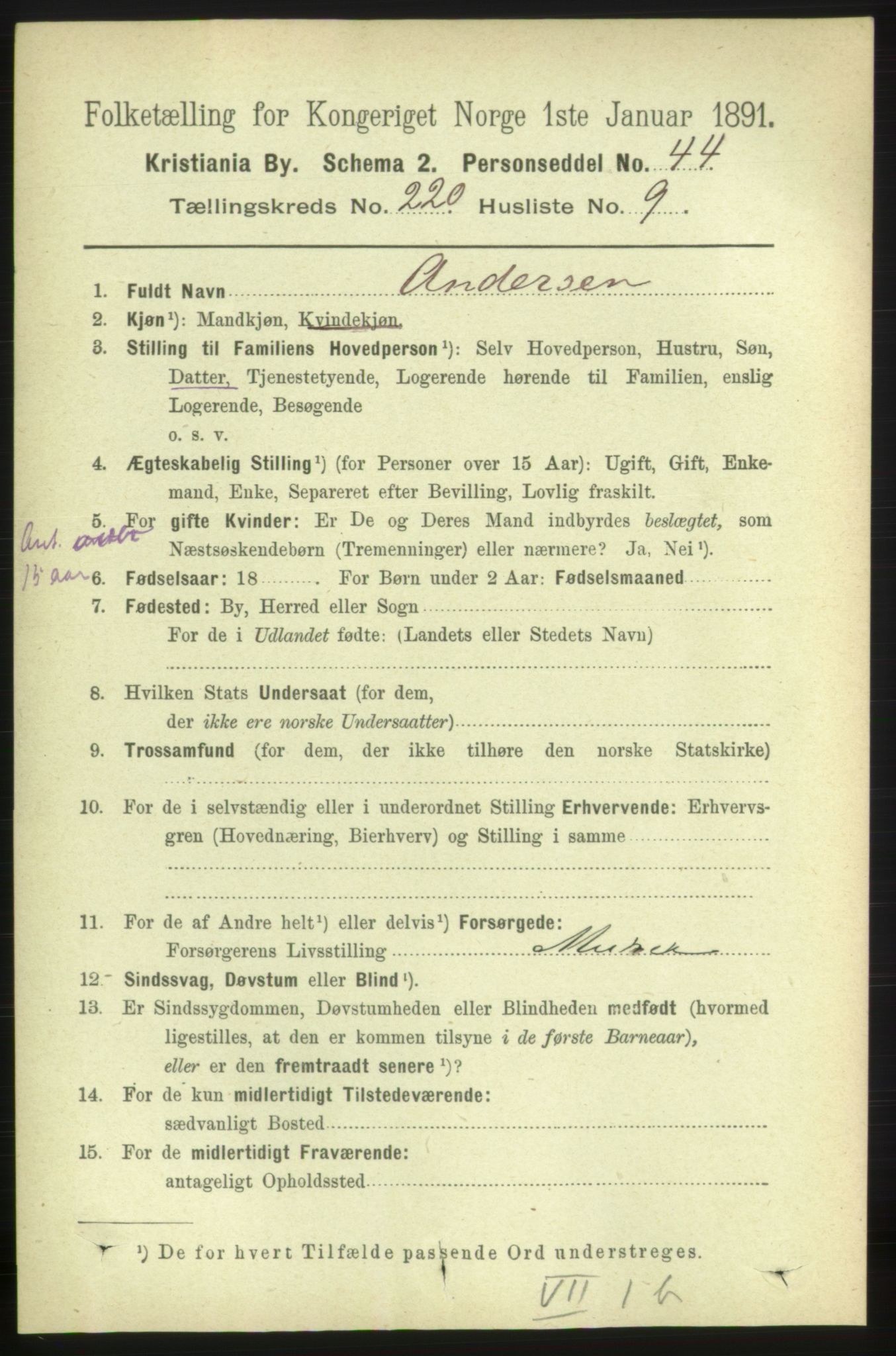 RA, 1891 census for 0301 Kristiania, 1891, p. 131042