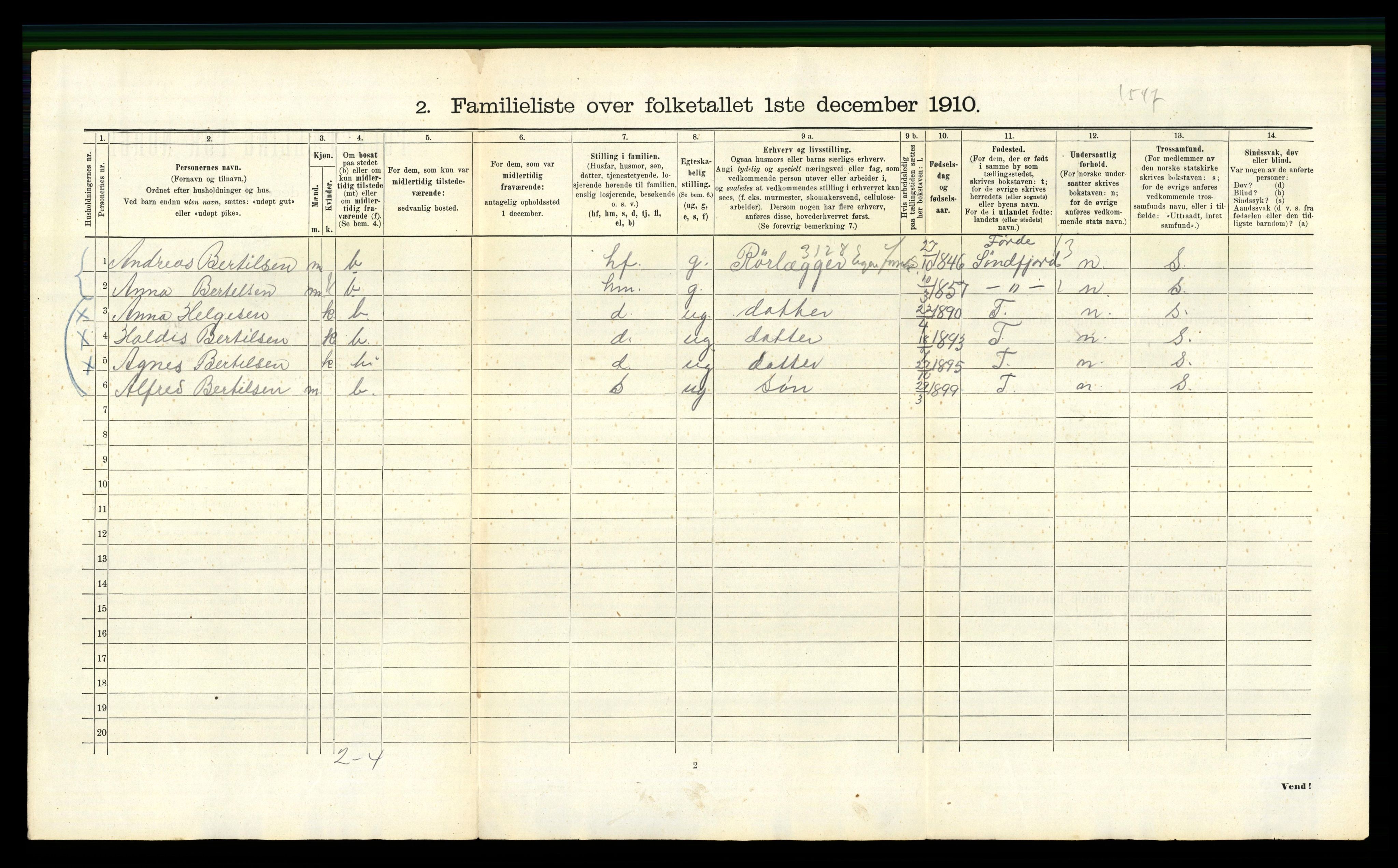 RA, 1910 census for Bergen, 1910, p. 35746