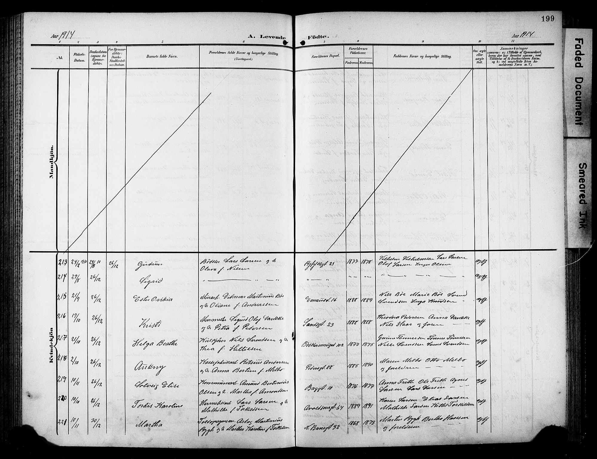 St. Johannes sokneprestkontor, AV/SAST-A-101814/001/30/30BB/L0006: Parish register (copy) no. B 6, 1907-1917, p. 199