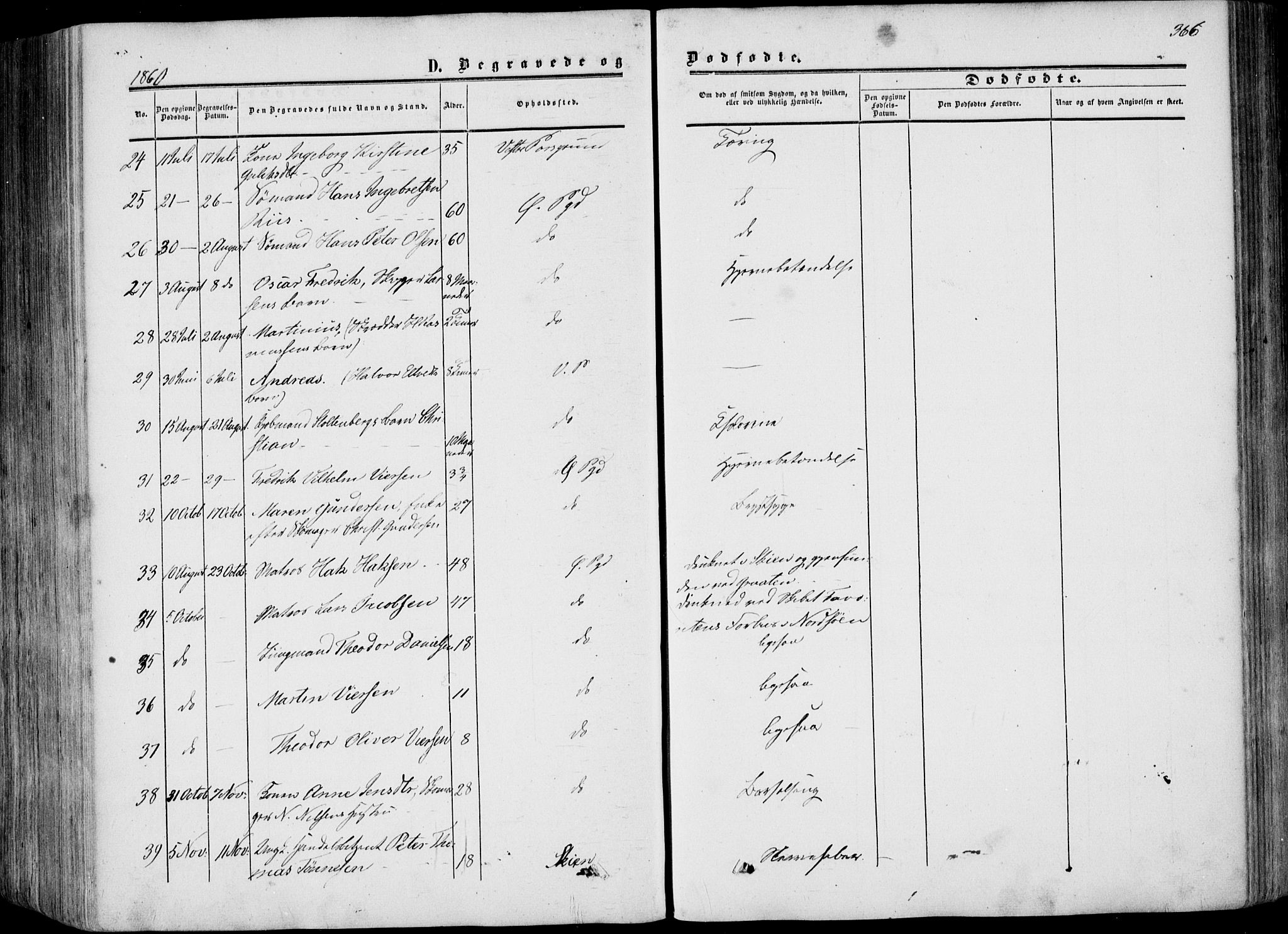 Porsgrunn kirkebøker , AV/SAKO-A-104/F/Fa/L0007: Parish register (official) no. 7, 1858-1877, p. 366