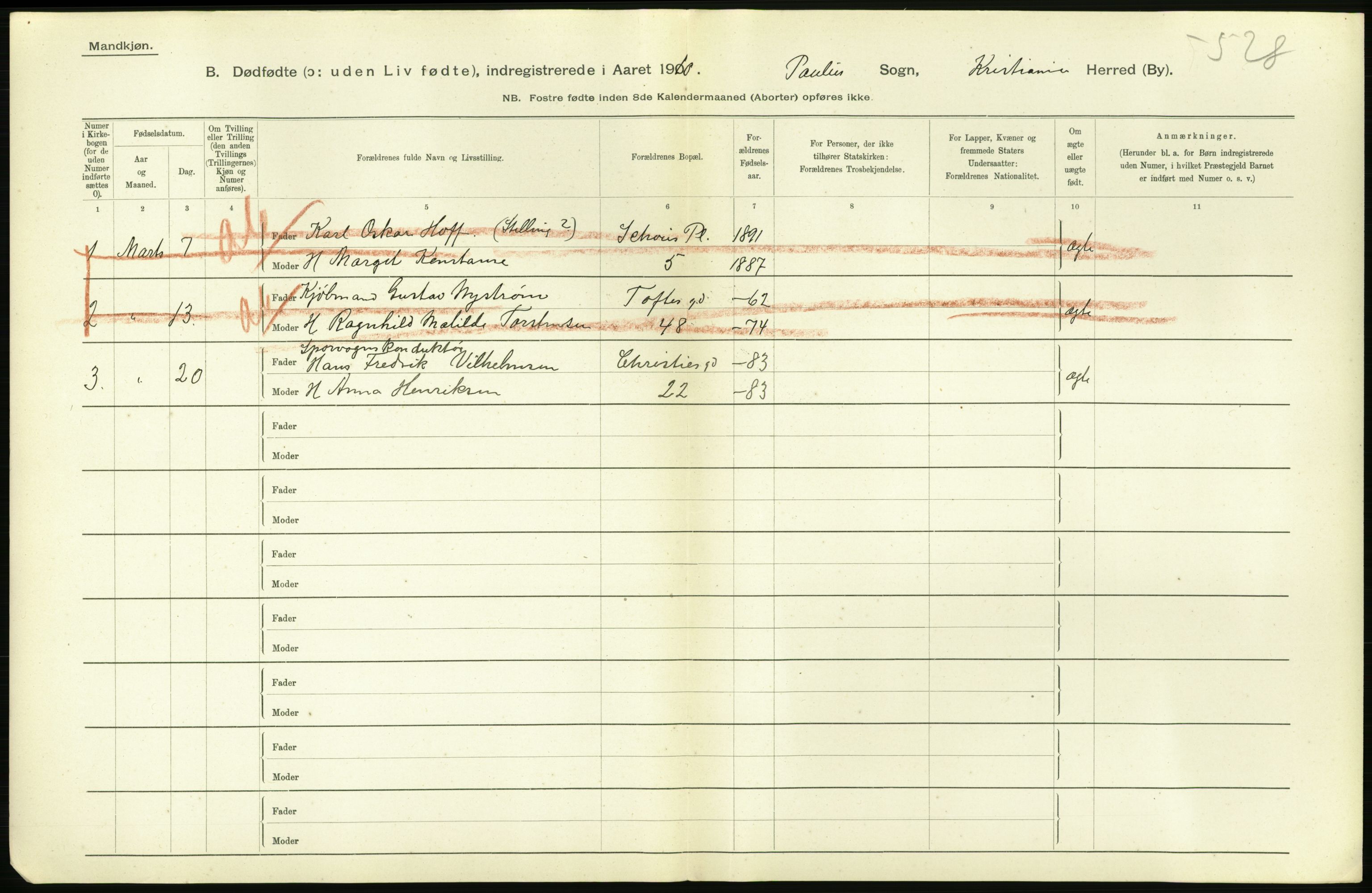 Statistisk sentralbyrå, Sosiodemografiske emner, Befolkning, RA/S-2228/D/Df/Dfa/Dfah/L0009: Kristiania: Gifte og dødfødte., 1910, p. 818