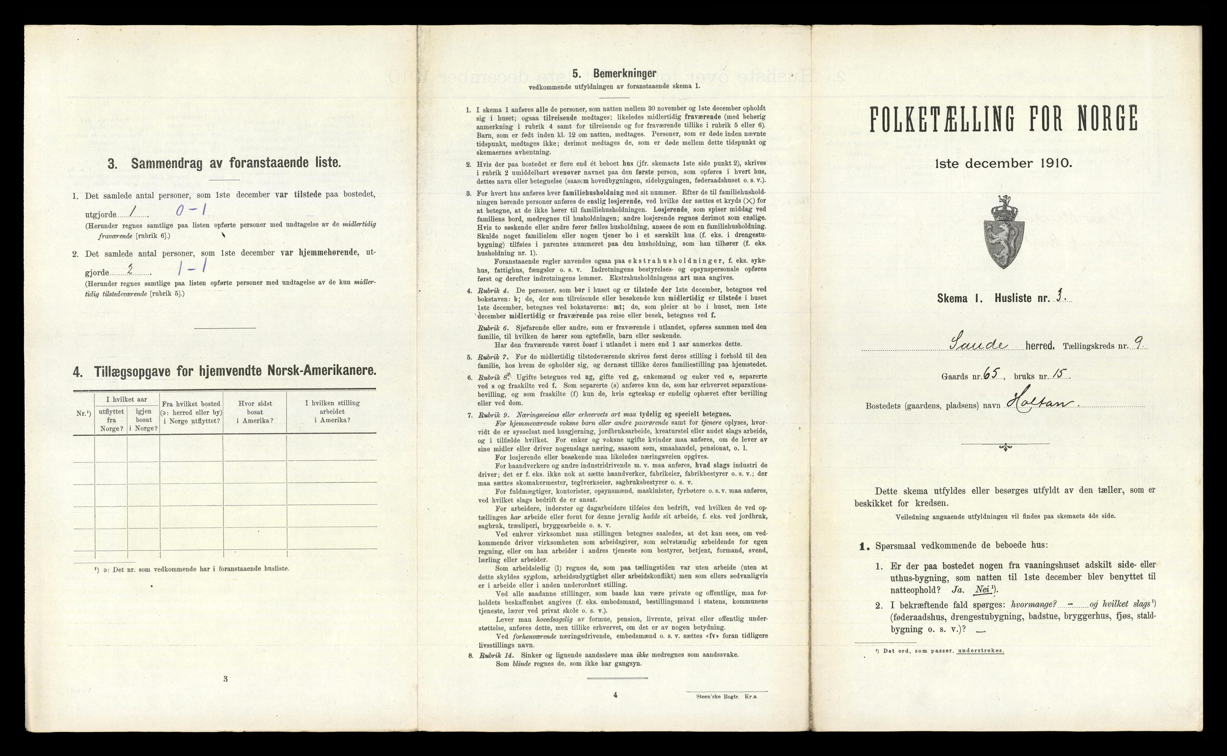 RA, 1910 census for Sauherad, 1910, p. 919