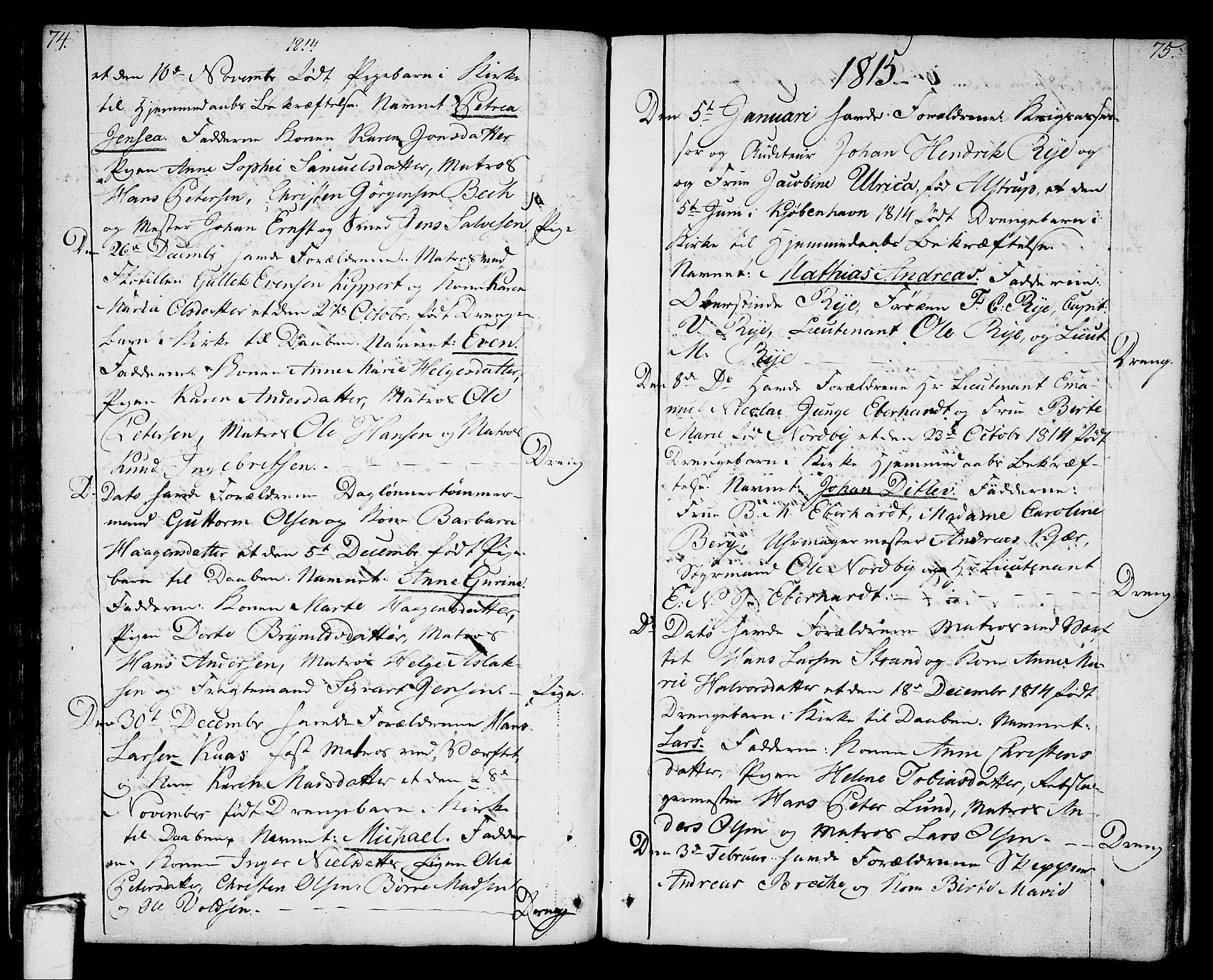 Stavern kirkebøker, AV/SAKO-A-318/F/Fa/L0004: Parish register (official) no. 4, 1809-1816, p. 74-75