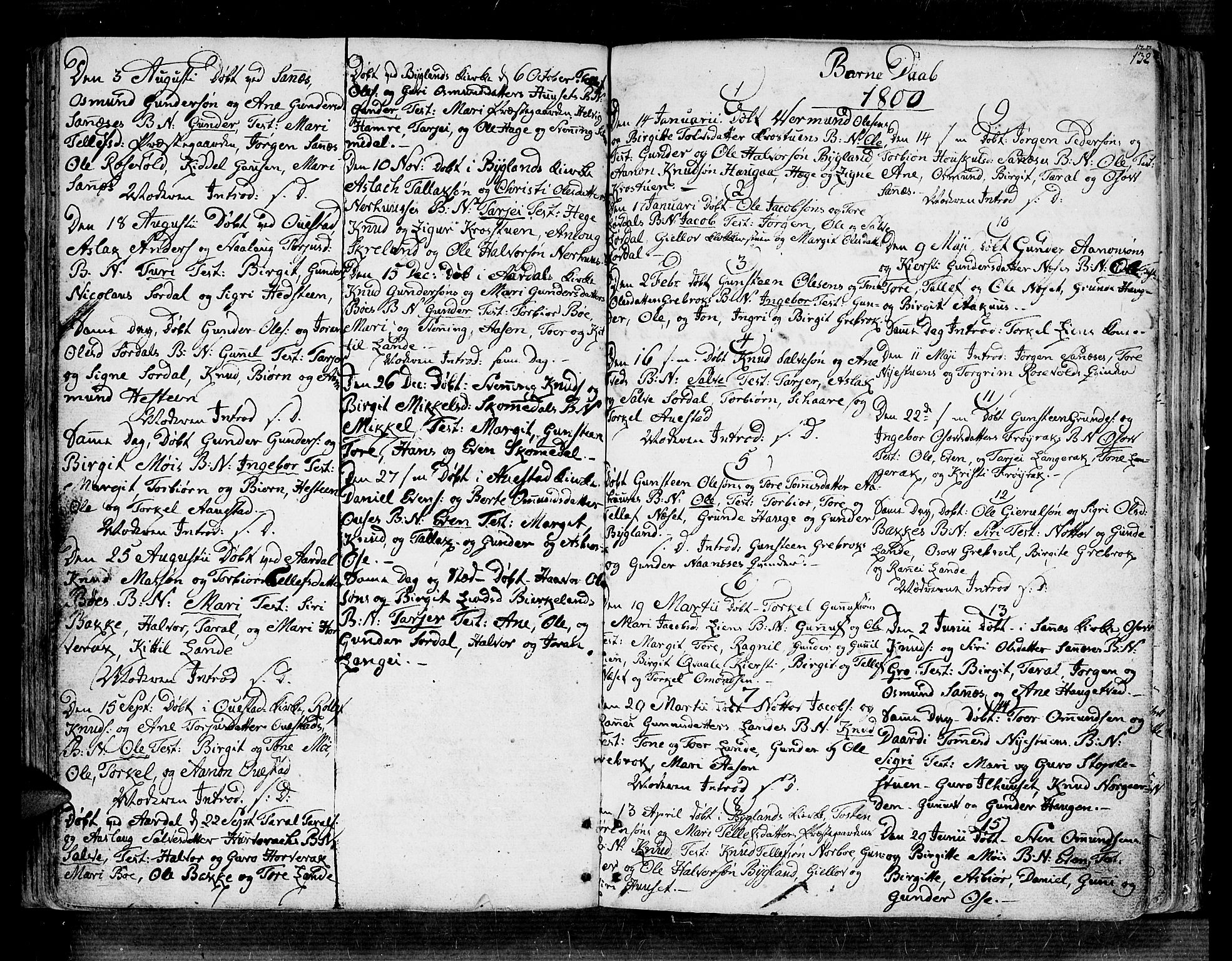 Bygland sokneprestkontor, SAK/1111-0006/F/Fa/Fab/L0002: Parish register (official) no. A 2, 1766-1816, p. 132