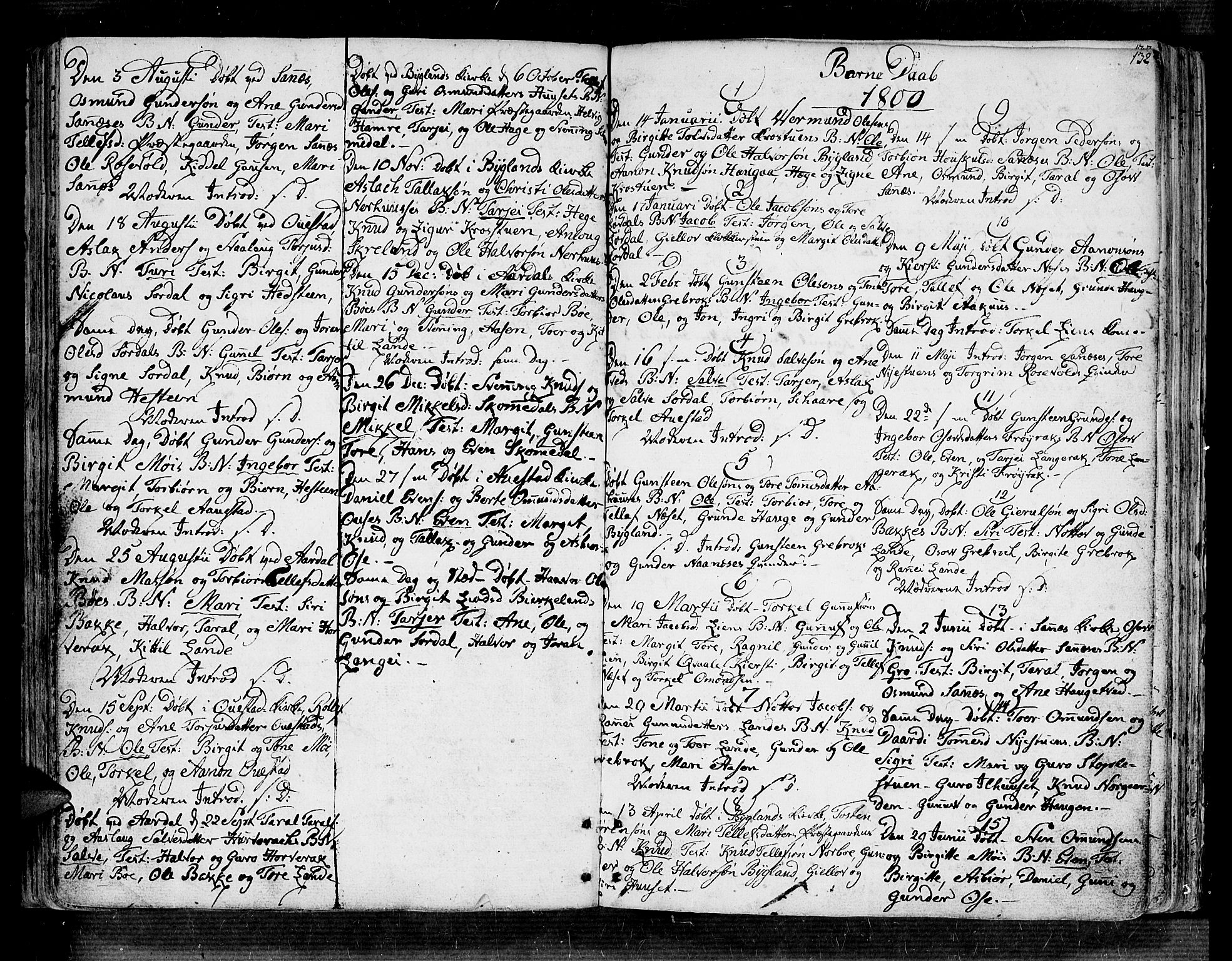 Bygland sokneprestkontor, AV/SAK-1111-0006/F/Fa/Fab/L0002: Parish register (official) no. A 2, 1766-1816, p. 132