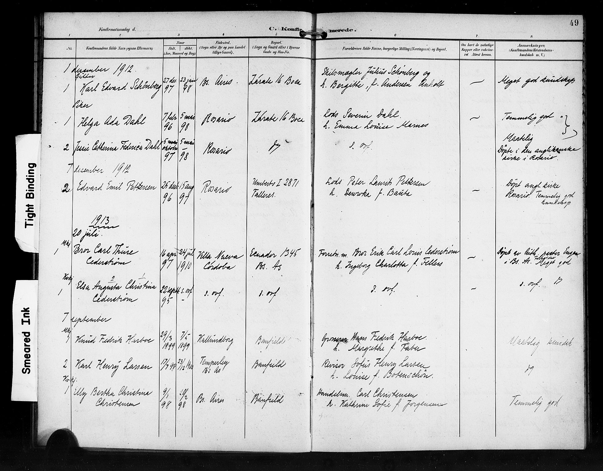 Den norske sjømannsmisjon i utlandet/Syd-Amerika (Buenos Aires m.fl.), AV/SAB-SAB/PA-0118/H/Ha/L0002: Parish register (official) no. A 2, 1899-1919, p. 49