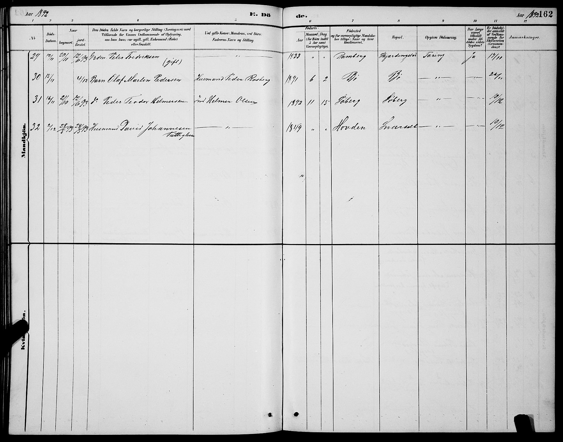 Ministerialprotokoller, klokkerbøker og fødselsregistre - Nordland, SAT/A-1459/891/L1315: Parish register (copy) no. 891C04, 1886-1893, p. 162