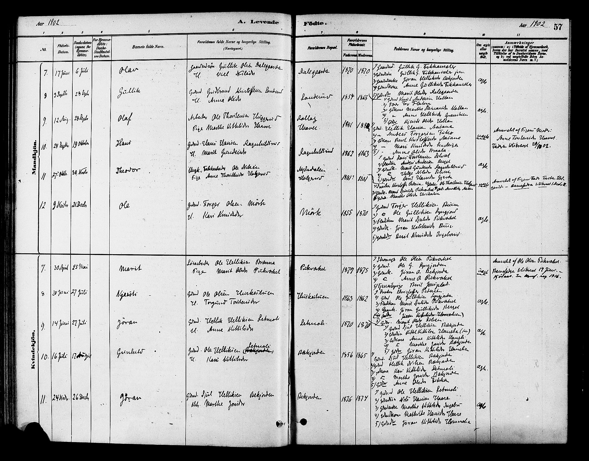 Flesberg kirkebøker, SAKO/A-18/F/Fc/L0001: Parish register (official) no. III 1, 1879-1905, p. 57