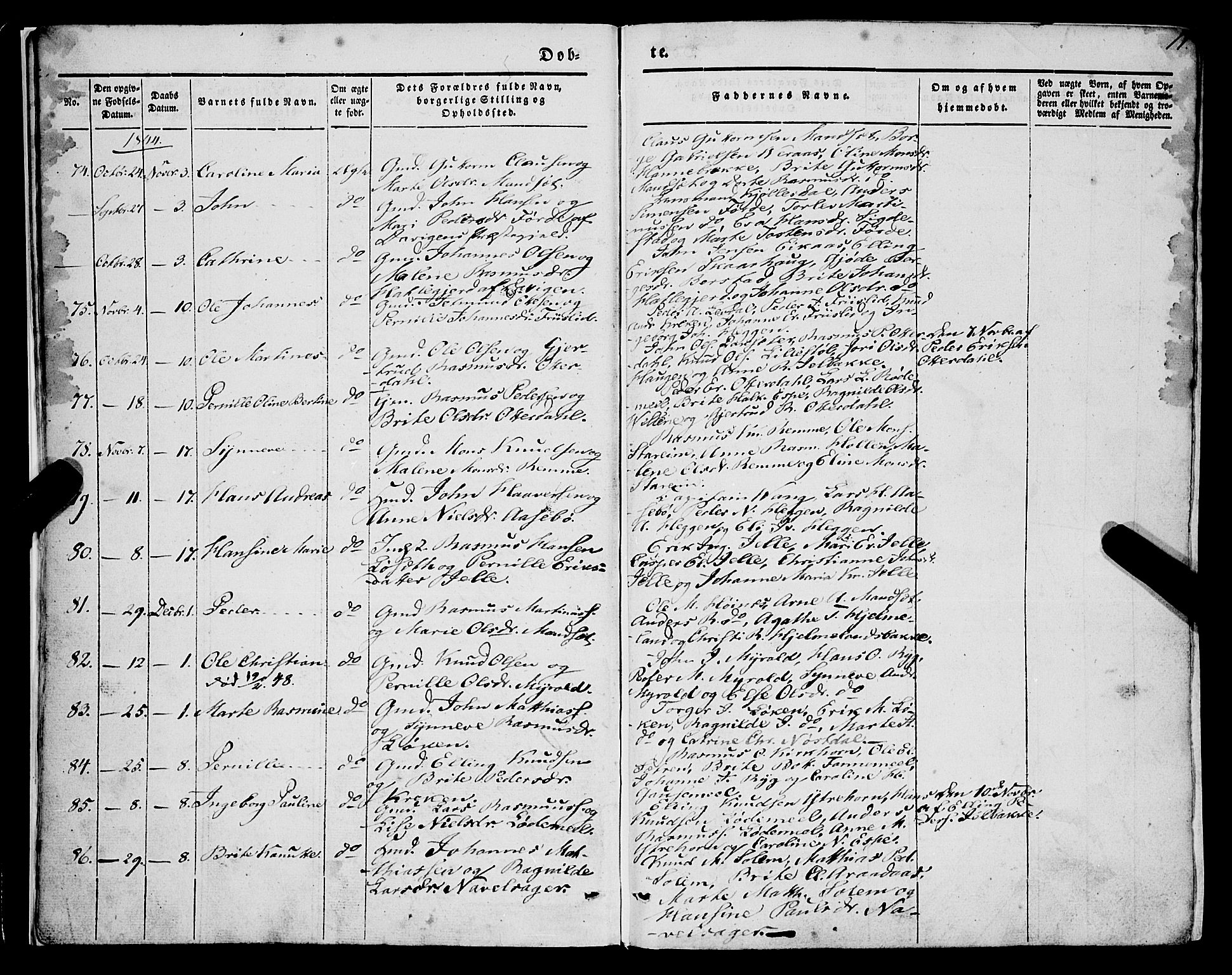 Eid sokneprestembete, AV/SAB-A-82301/H/Haa/Haaa/L0007: Parish register (official) no. A 7, 1844-1858, p. 11