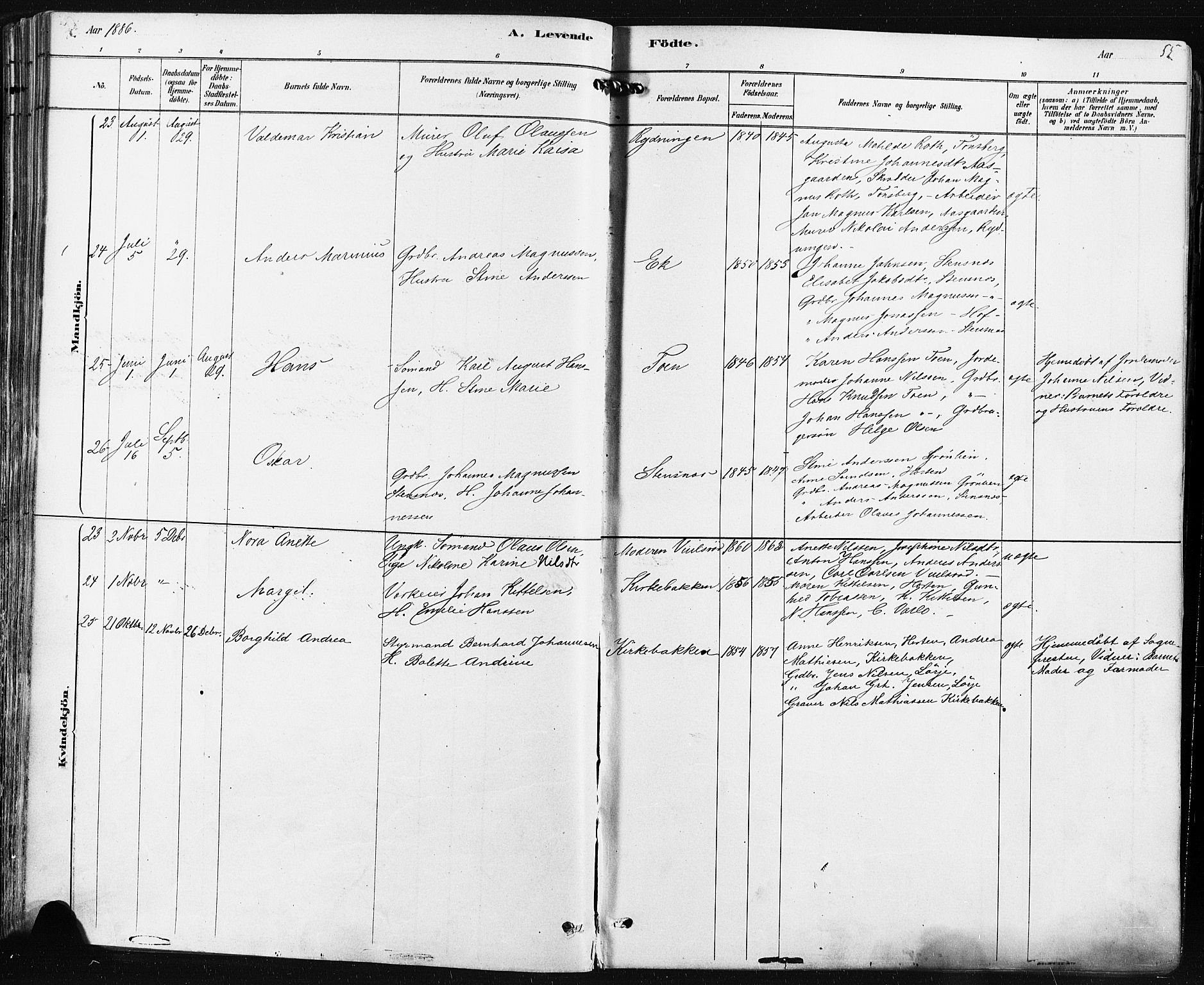 Borre kirkebøker, SAKO/A-338/F/Fa/L0009: Parish register (official) no. I 9, 1878-1896, p. 55