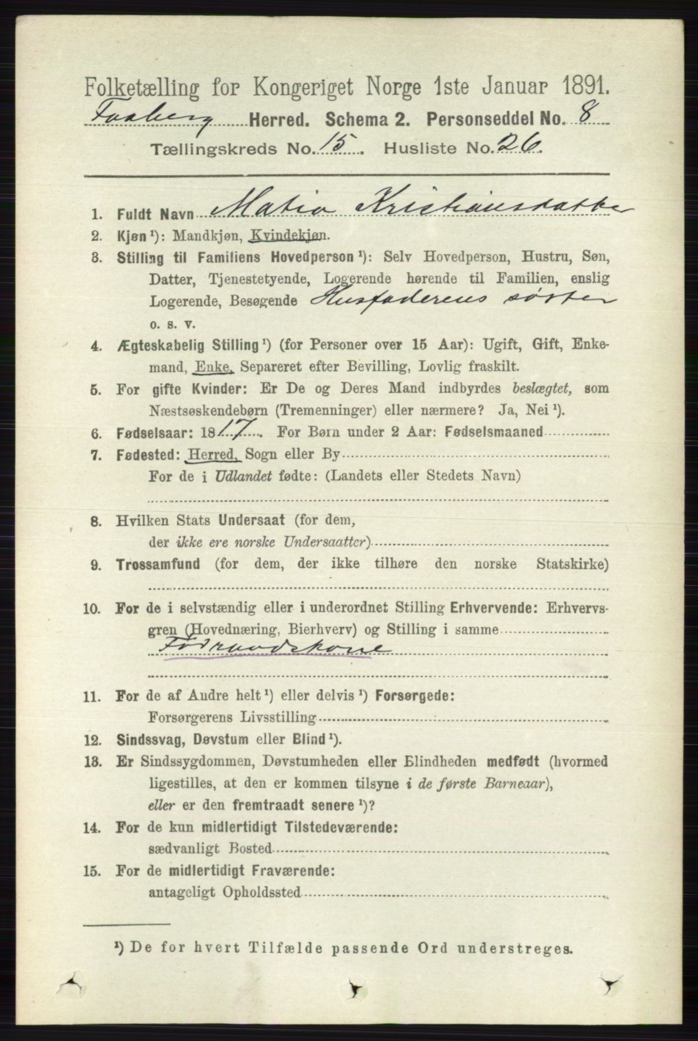 RA, 1891 census for 0524 Fåberg, 1891, p. 6062