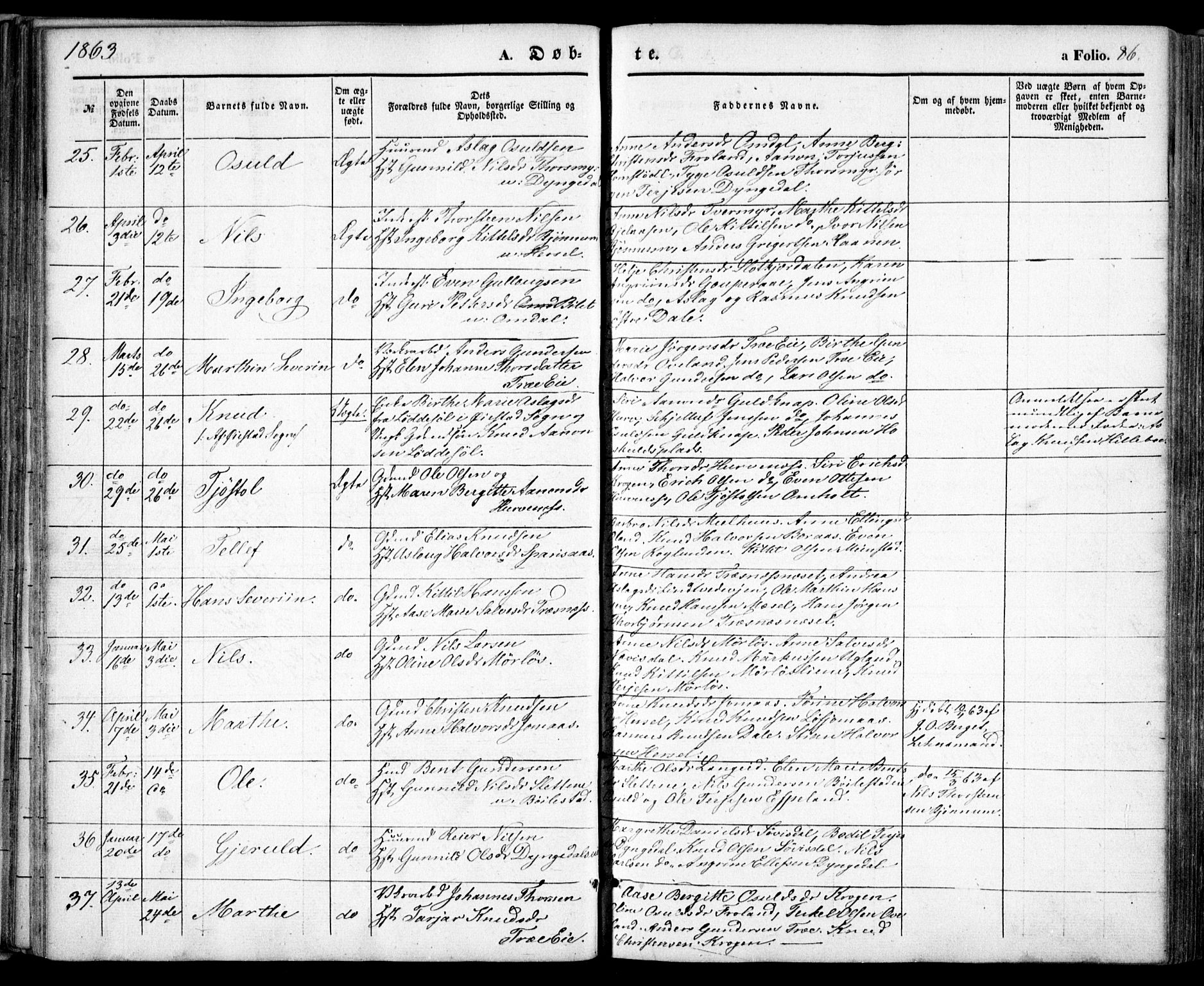 Froland sokneprestkontor, AV/SAK-1111-0013/F/Fa/L0002: Parish register (official) no. A 2, 1845-1863, p. 86